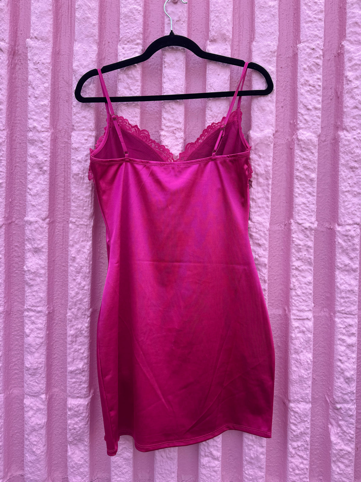pink bear dance silky tank dress nwt, L