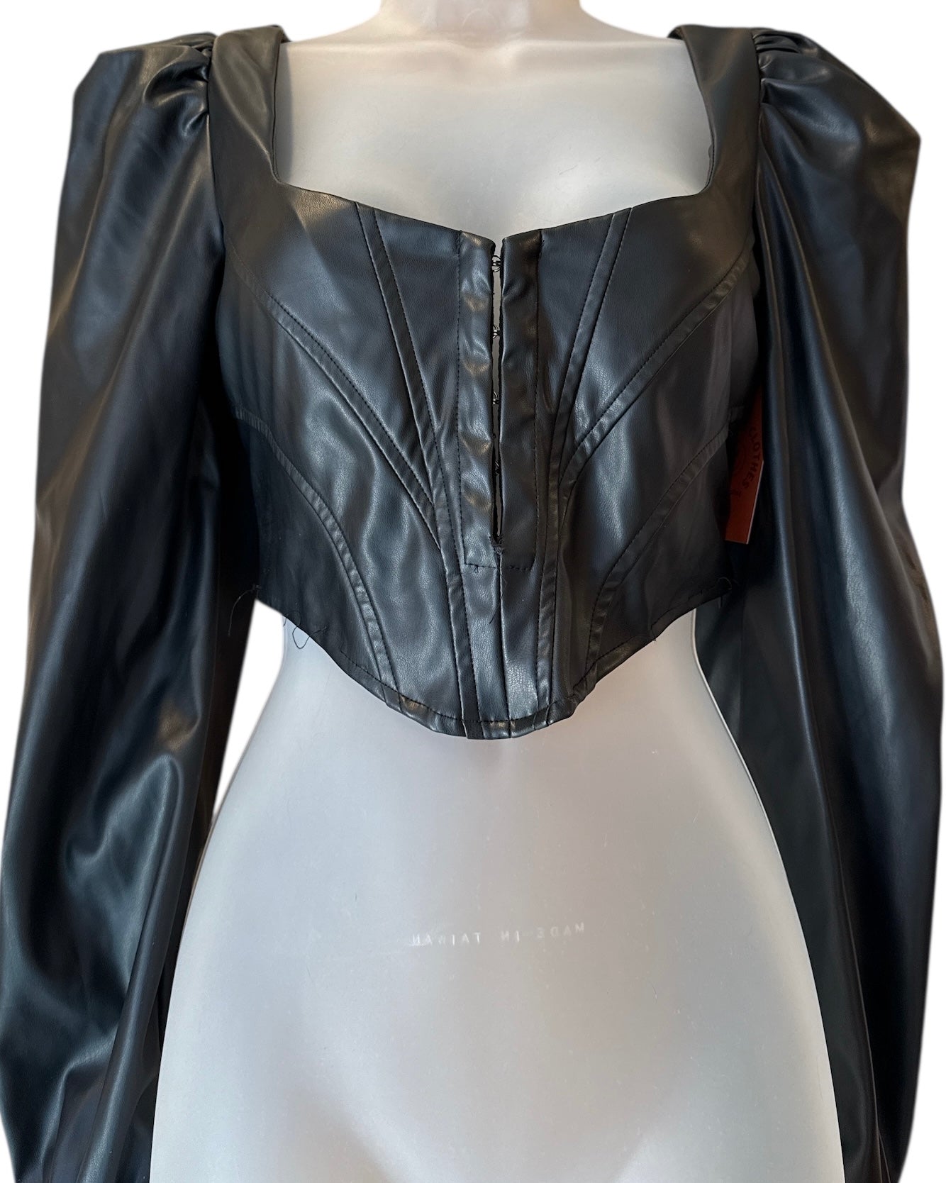 black rehab lab pleather top, m