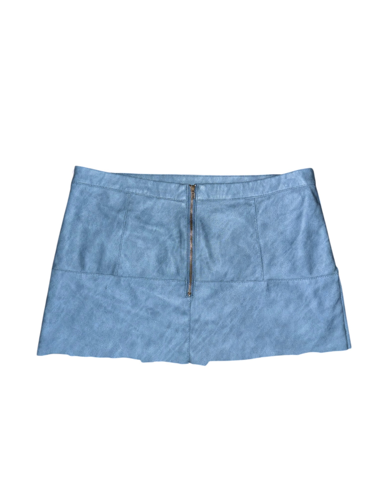 blue shinestar pleather mini skirt, xl