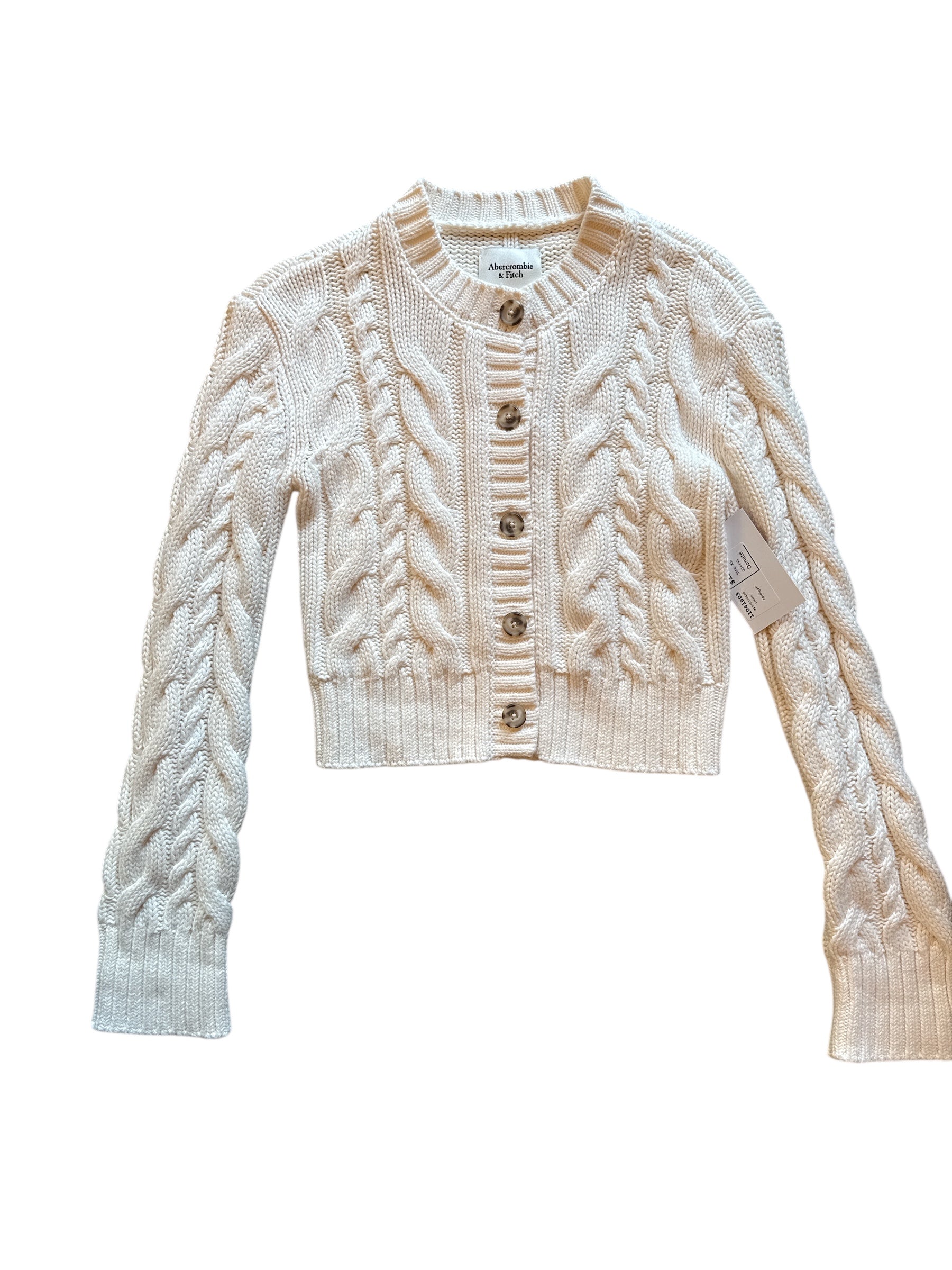 cream abercrombie cardigan, XS