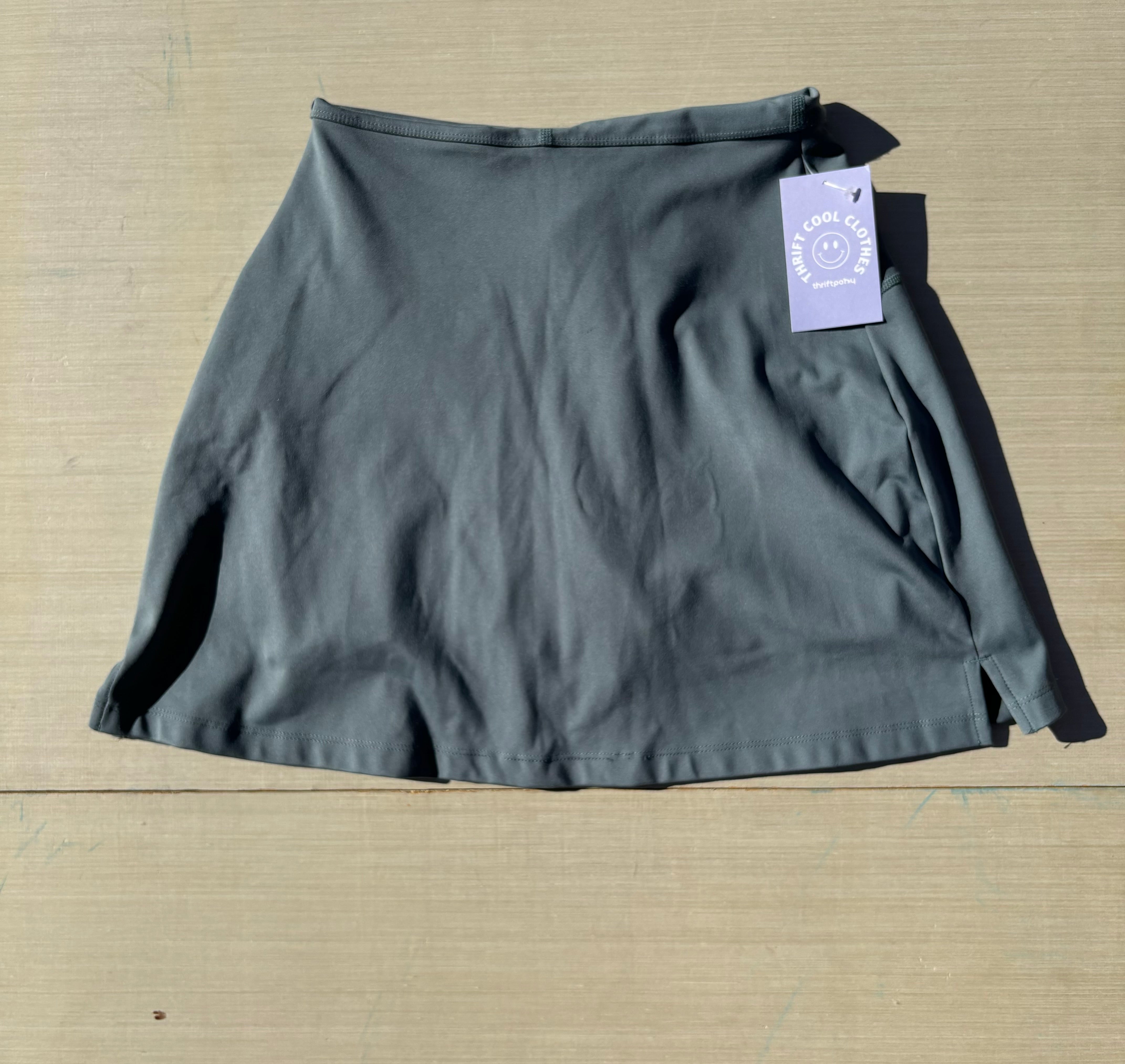 gray girlfriend collective running skort, s