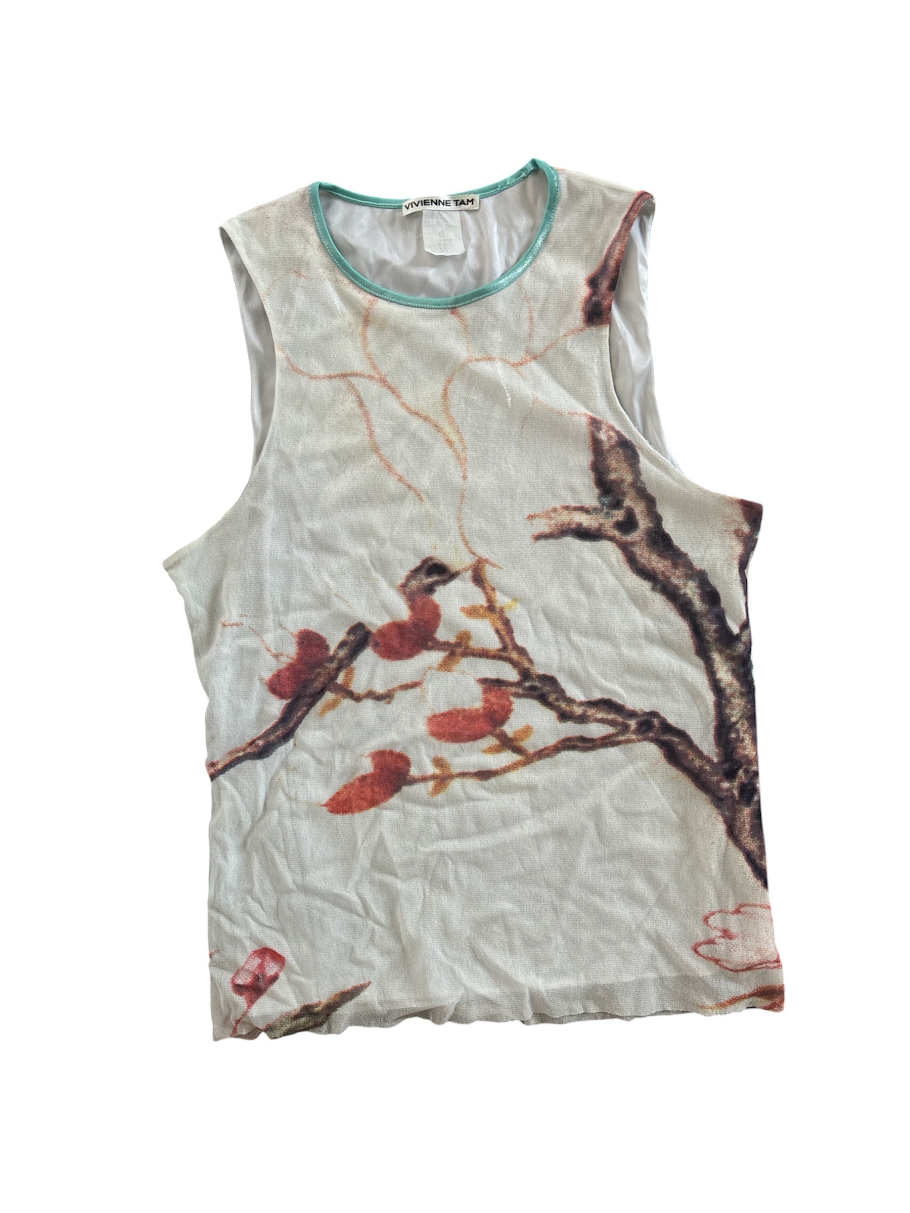 White Vividness tam Printed tank