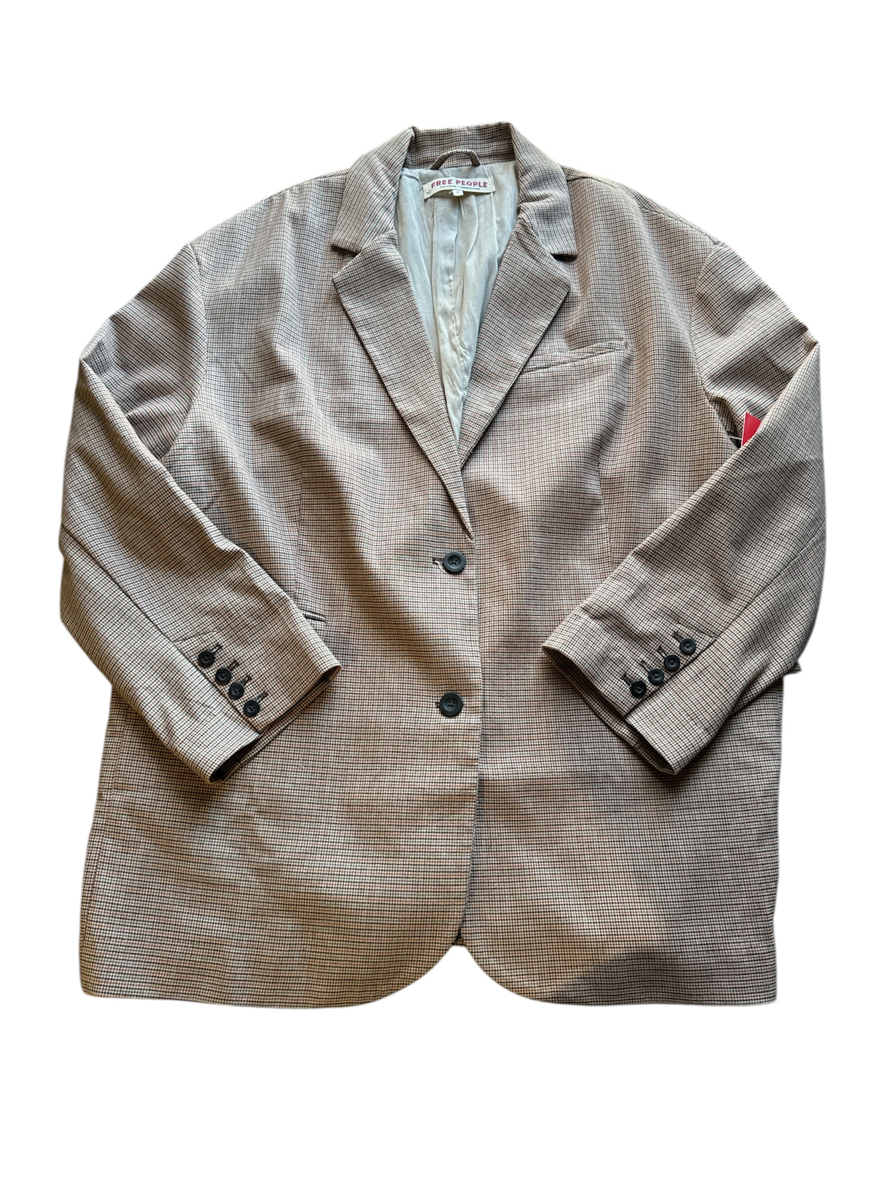 brown free people houndstooth blazer, xl