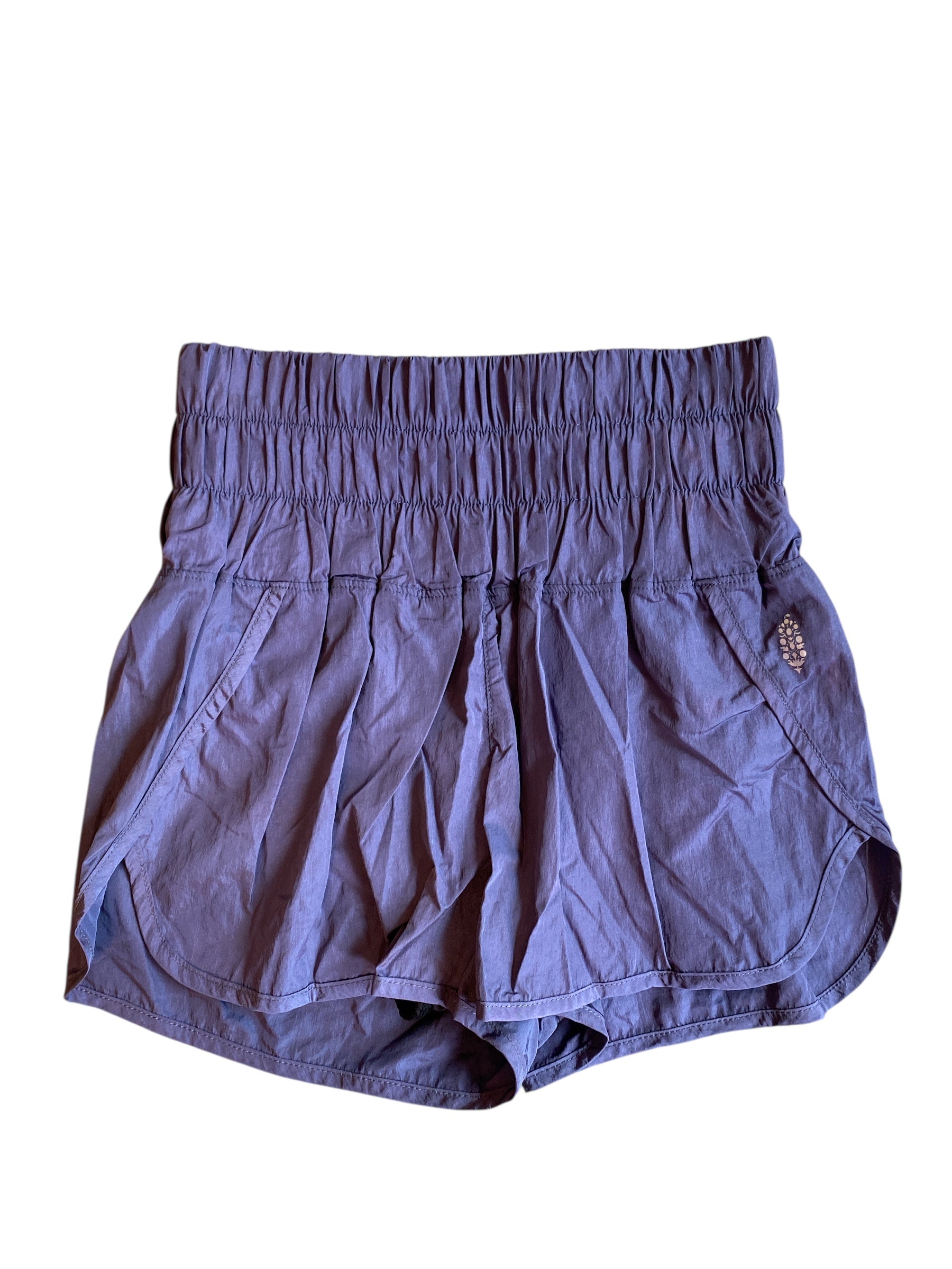 purple free people windbreaker shorts, xs