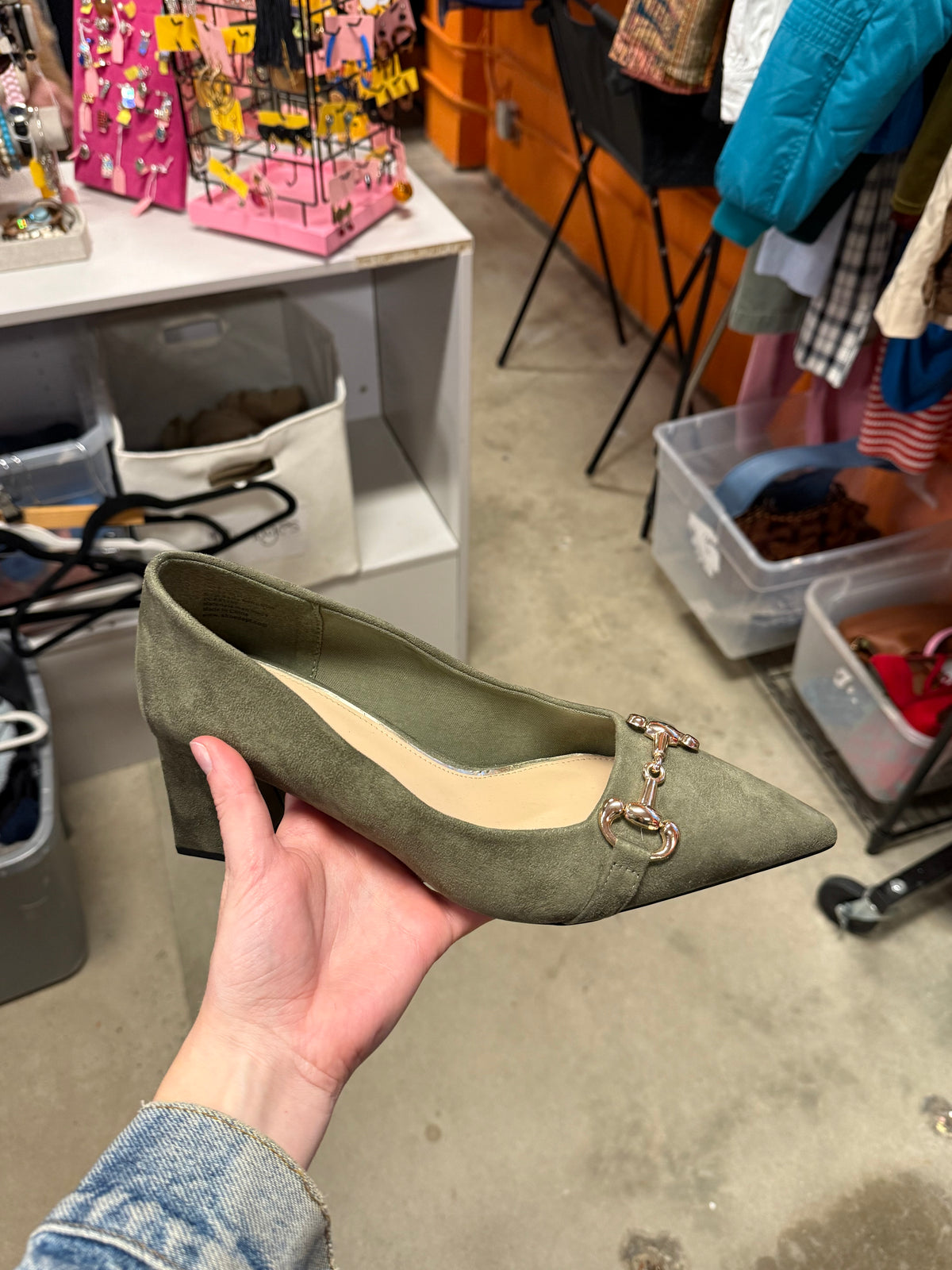 forest green gold torta caliente buckle heels, 11w