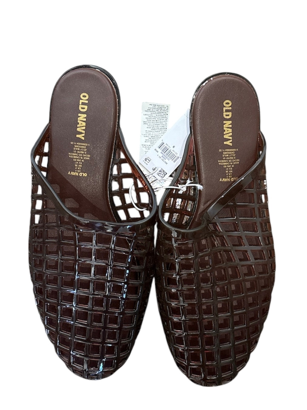 brown old navy slip on sandals, 9