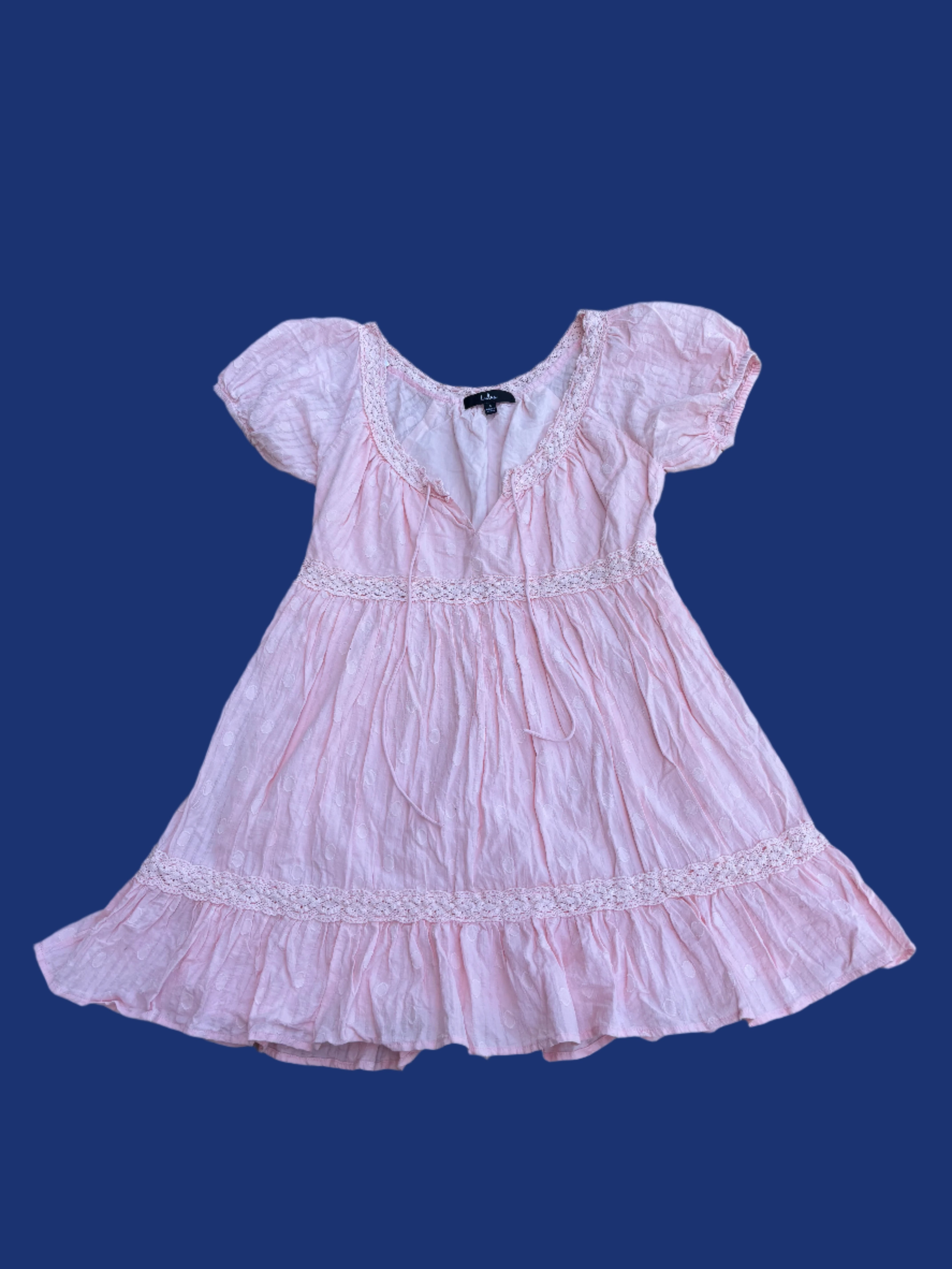 pink lulus lace dress, s
