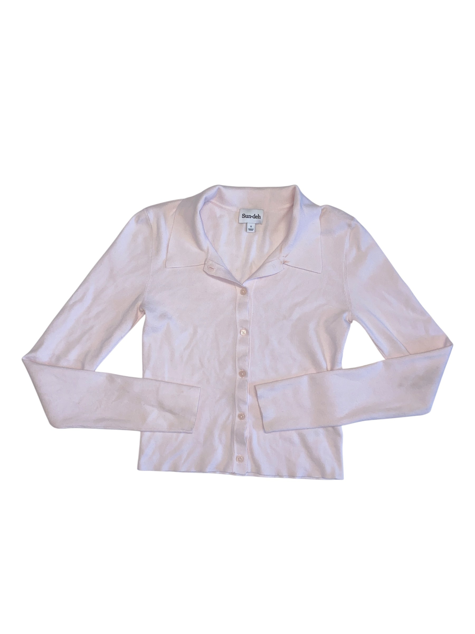 Pink Sun Deh (aritzia) Knit polo top, S