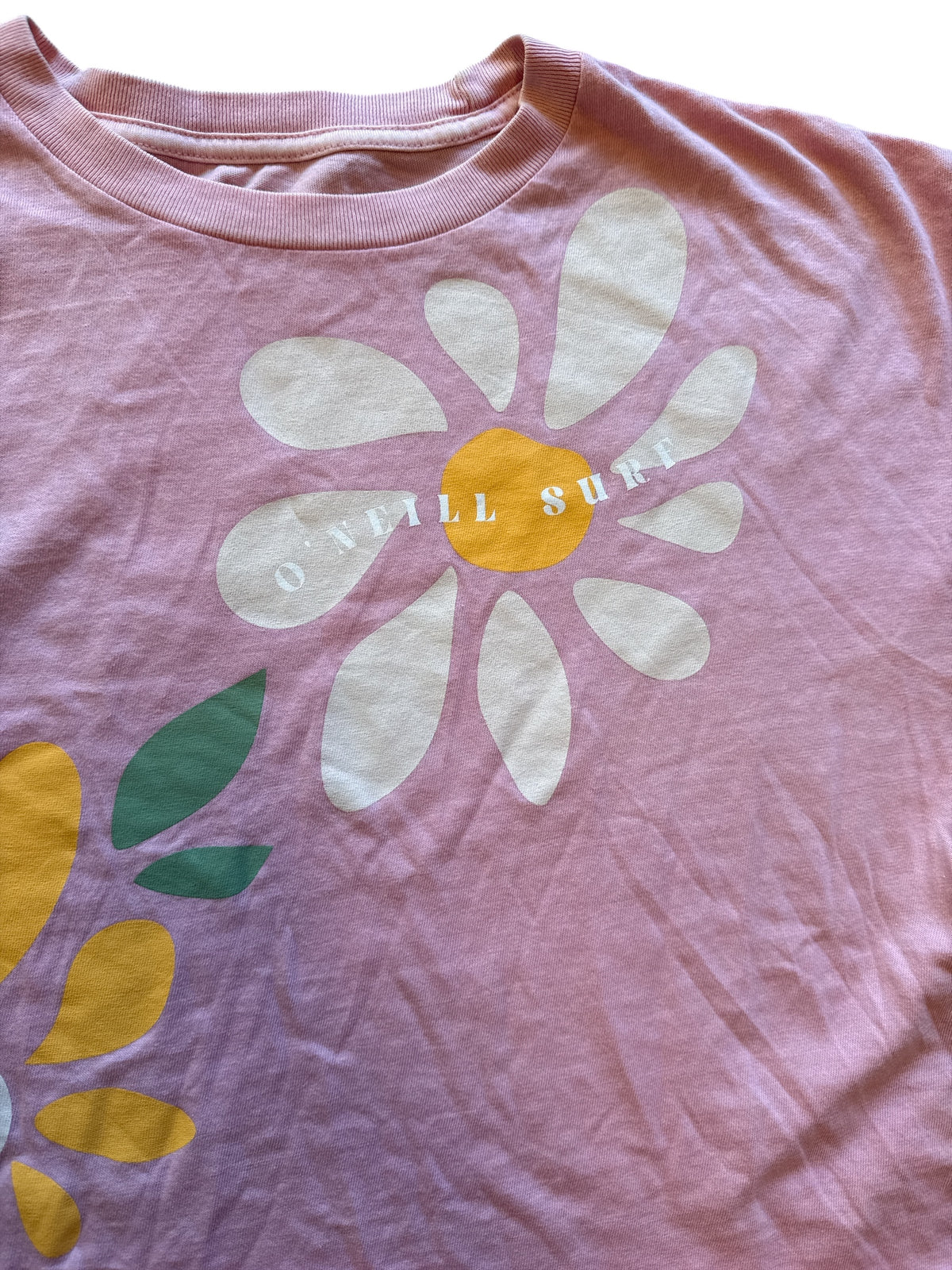 pink oneill flower branded crop top, s