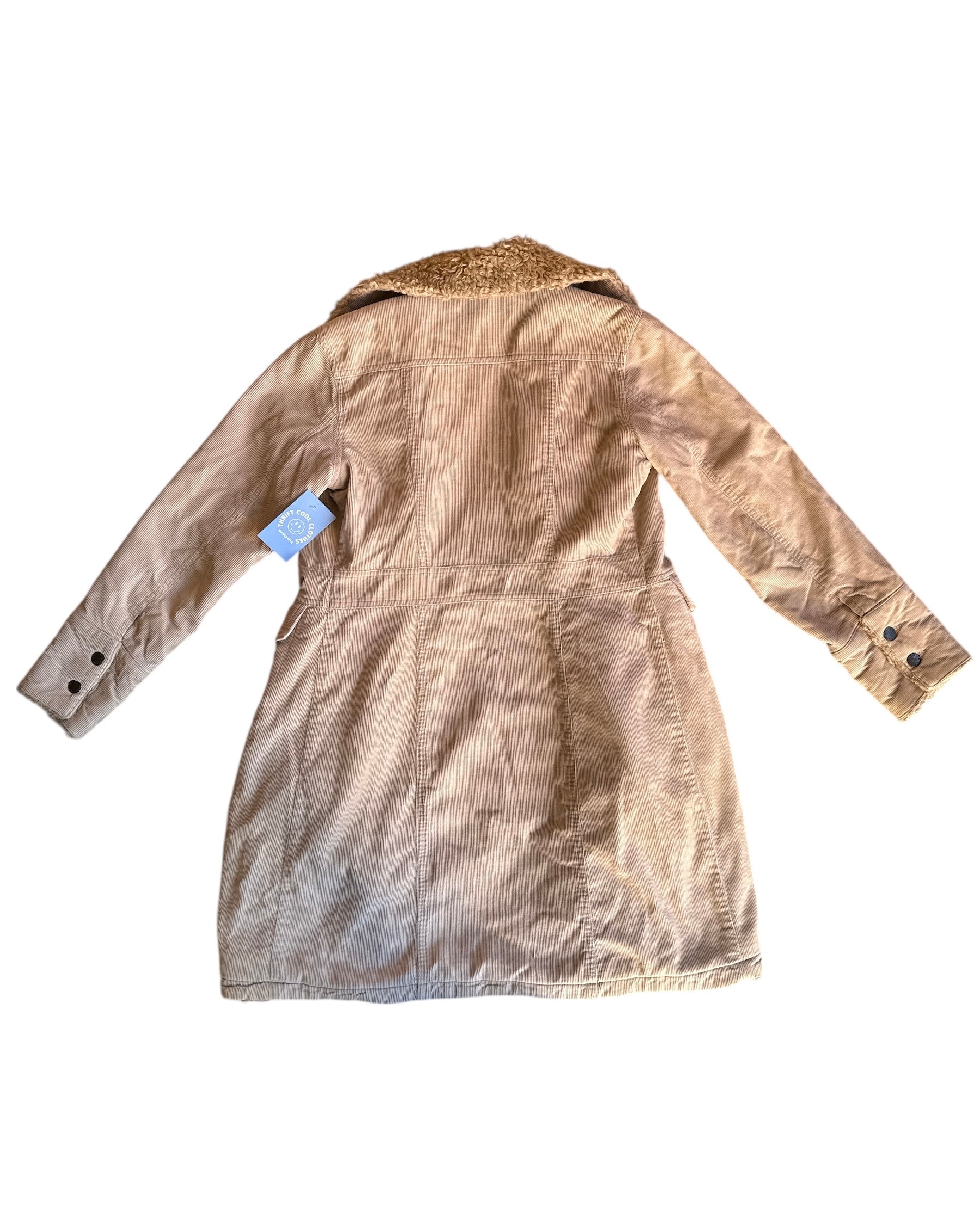 tan static cord sherpa lined jacket, s