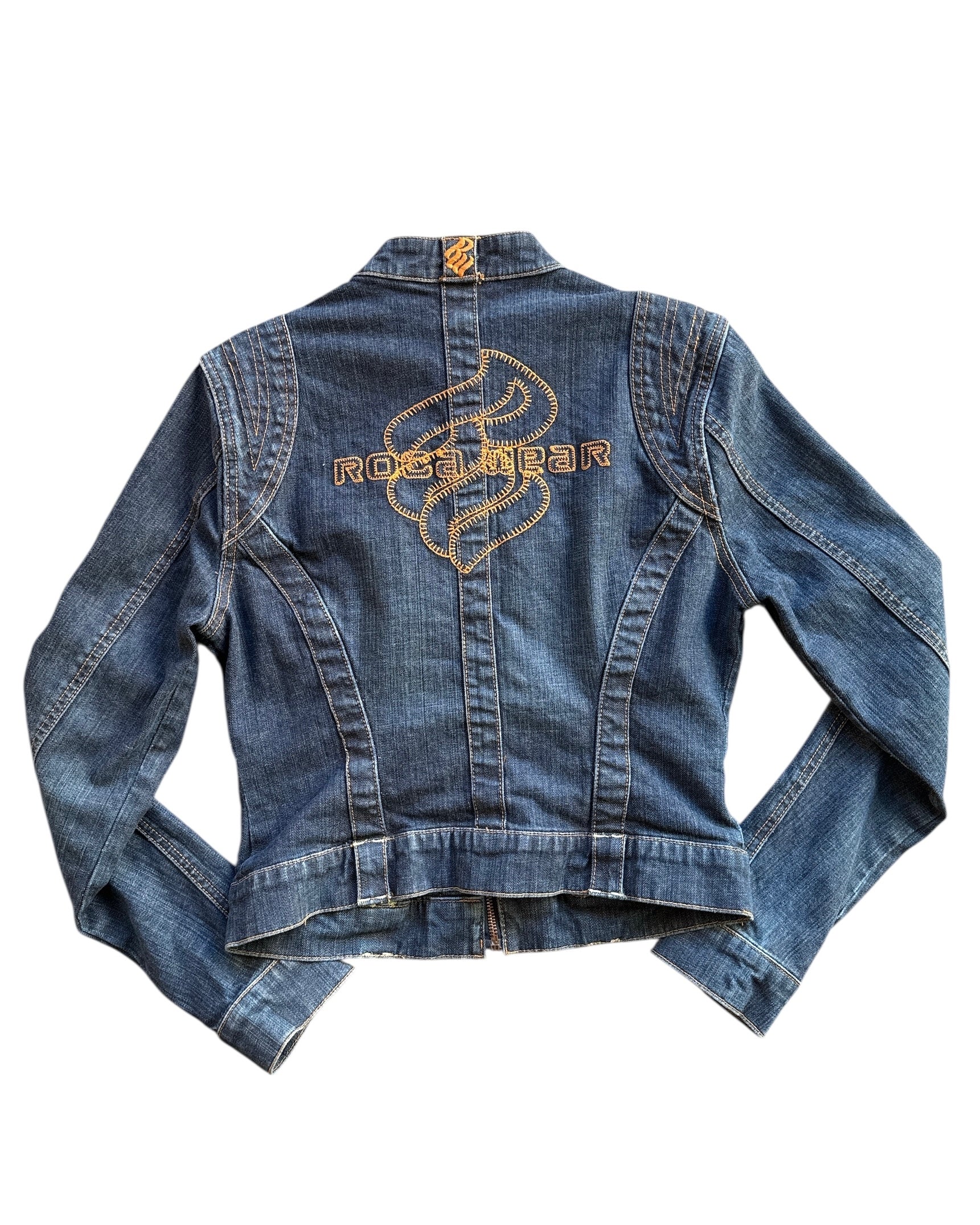 Dark wash Rocawear Moto denim jacket, L