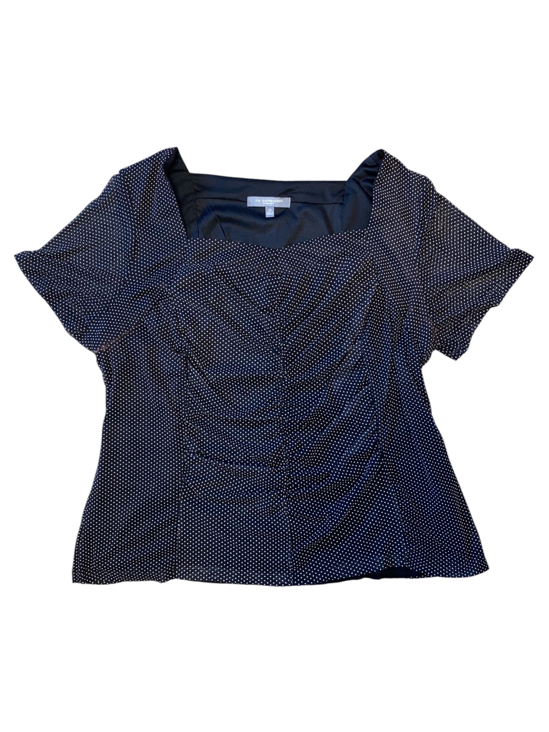 Black Ny collection woman Ruched front polka ss, 2x