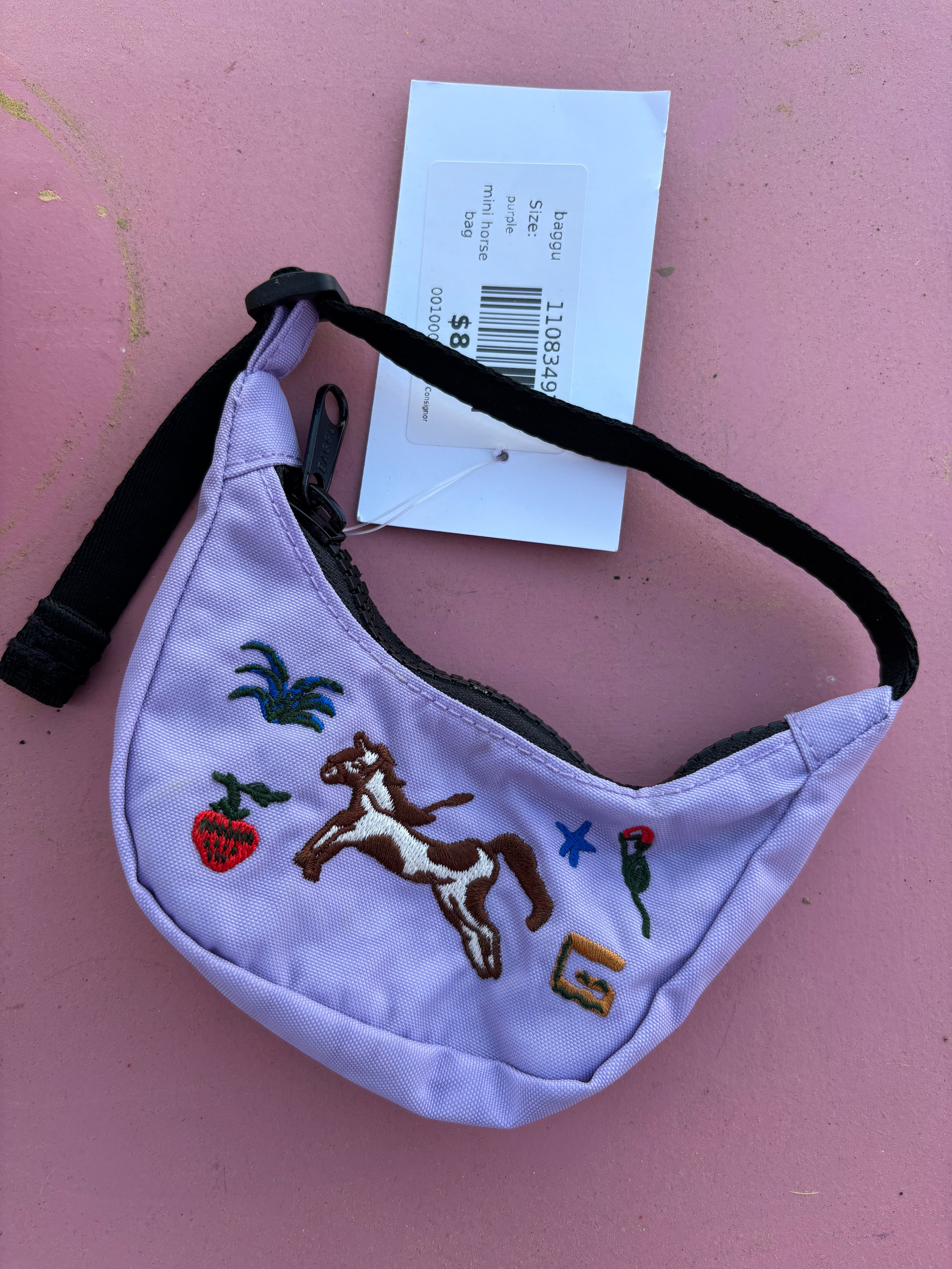 purple baggu mini horse bag