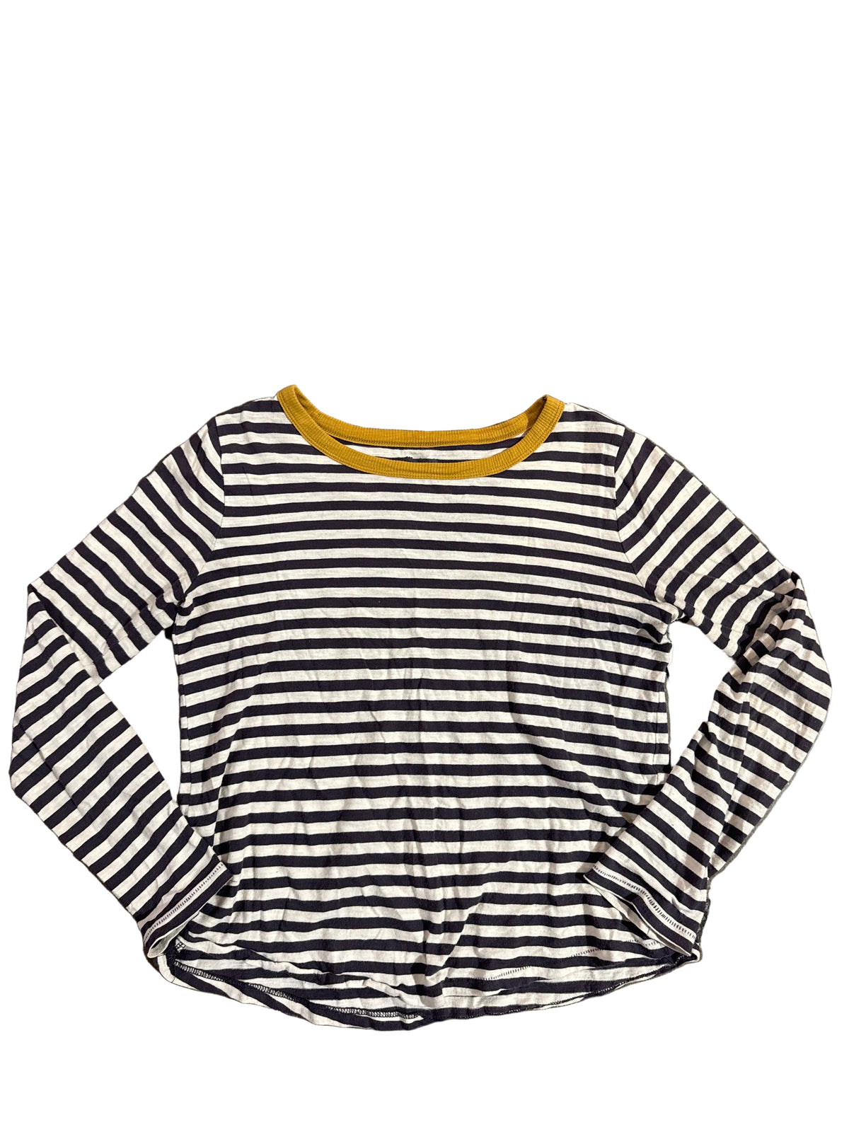 navy yellow white madewell striped ls, s