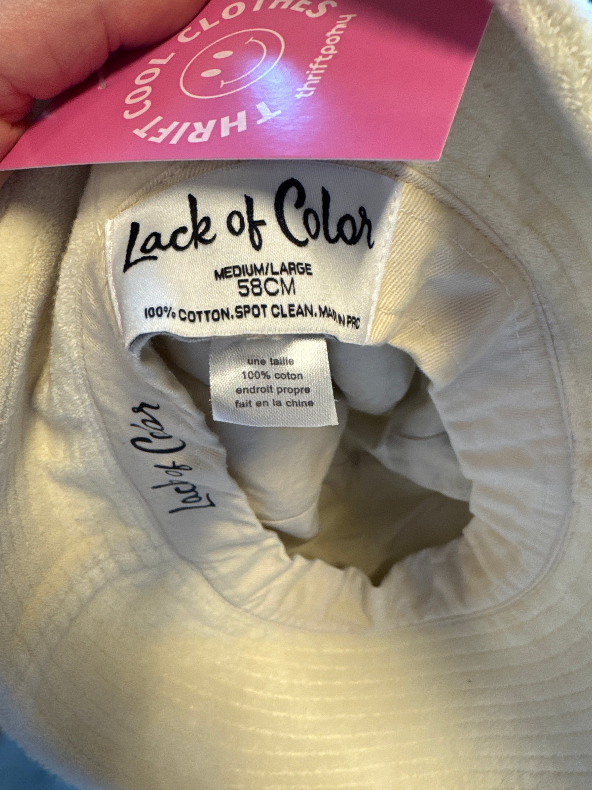 beige lack of color terrycloth buckethat