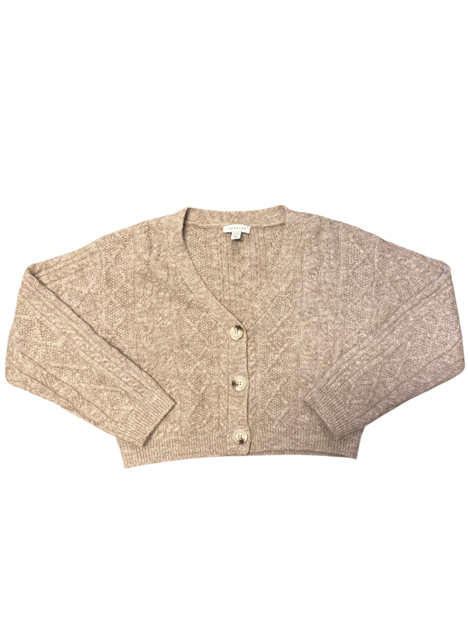 Beige topshop cable knit sweater, XS