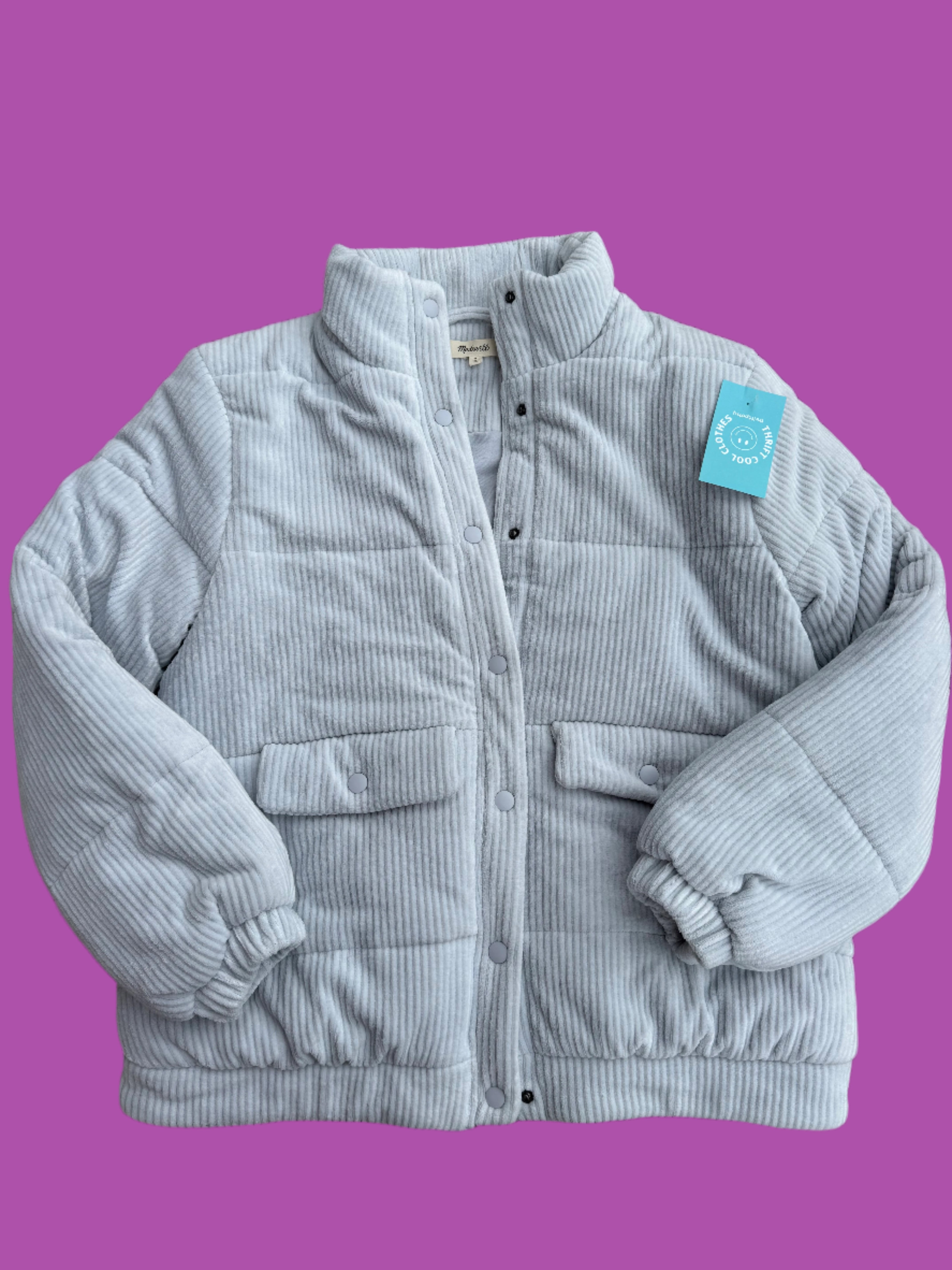 Blue Madewell Cord puffy coat, M