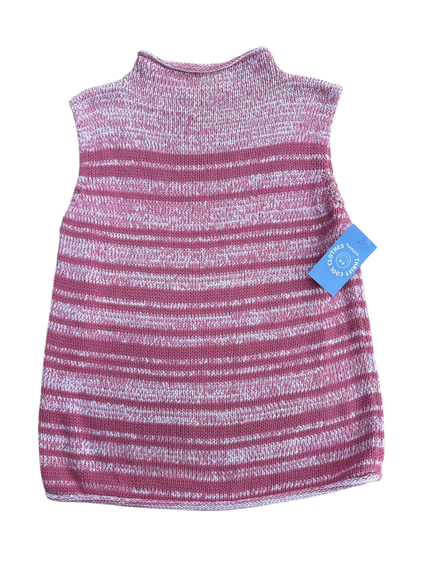 Pink white Cherokee Mockneck sweater vest top, Xl