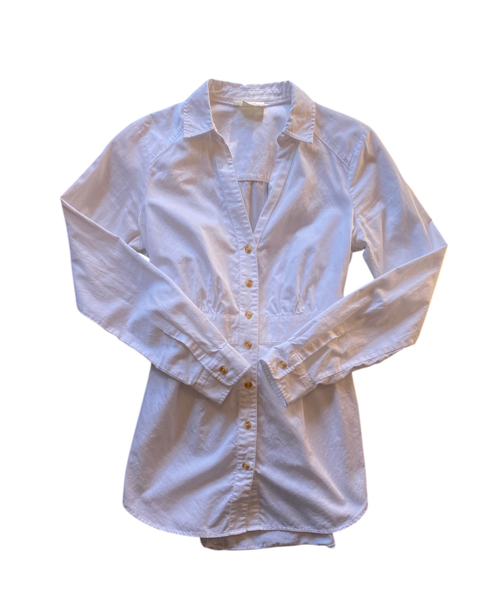 white Maeve button down peplum shirt dress, 4