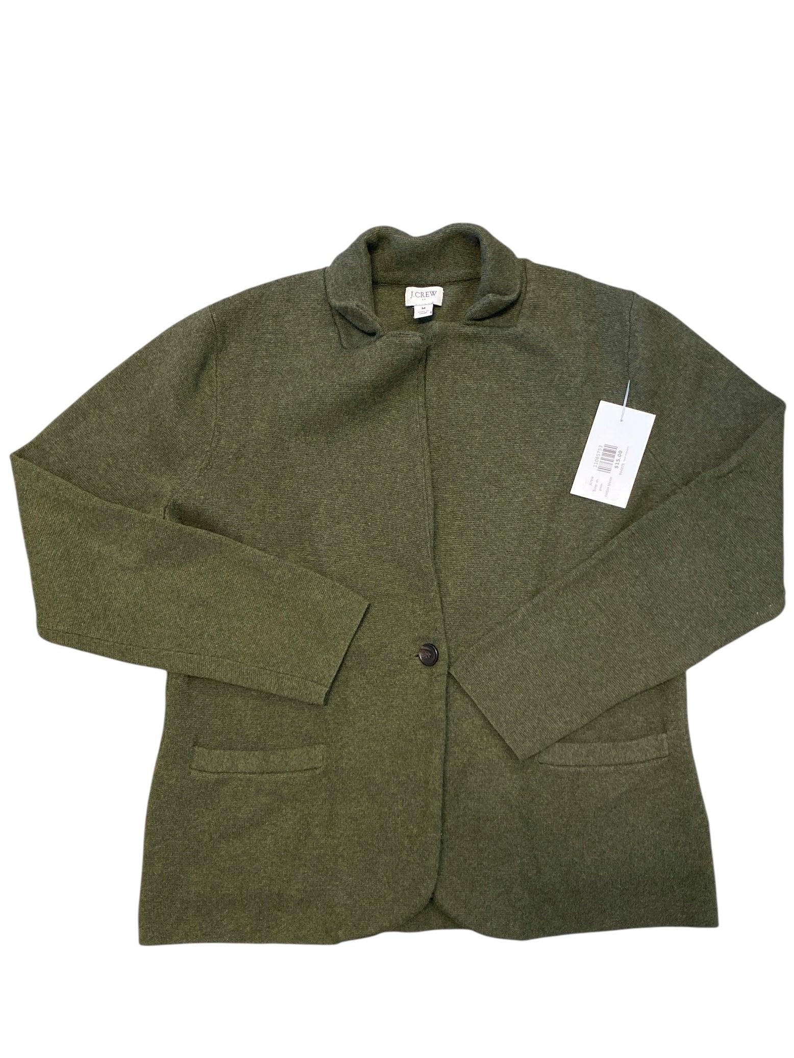 green jcrew cotton blazer, m