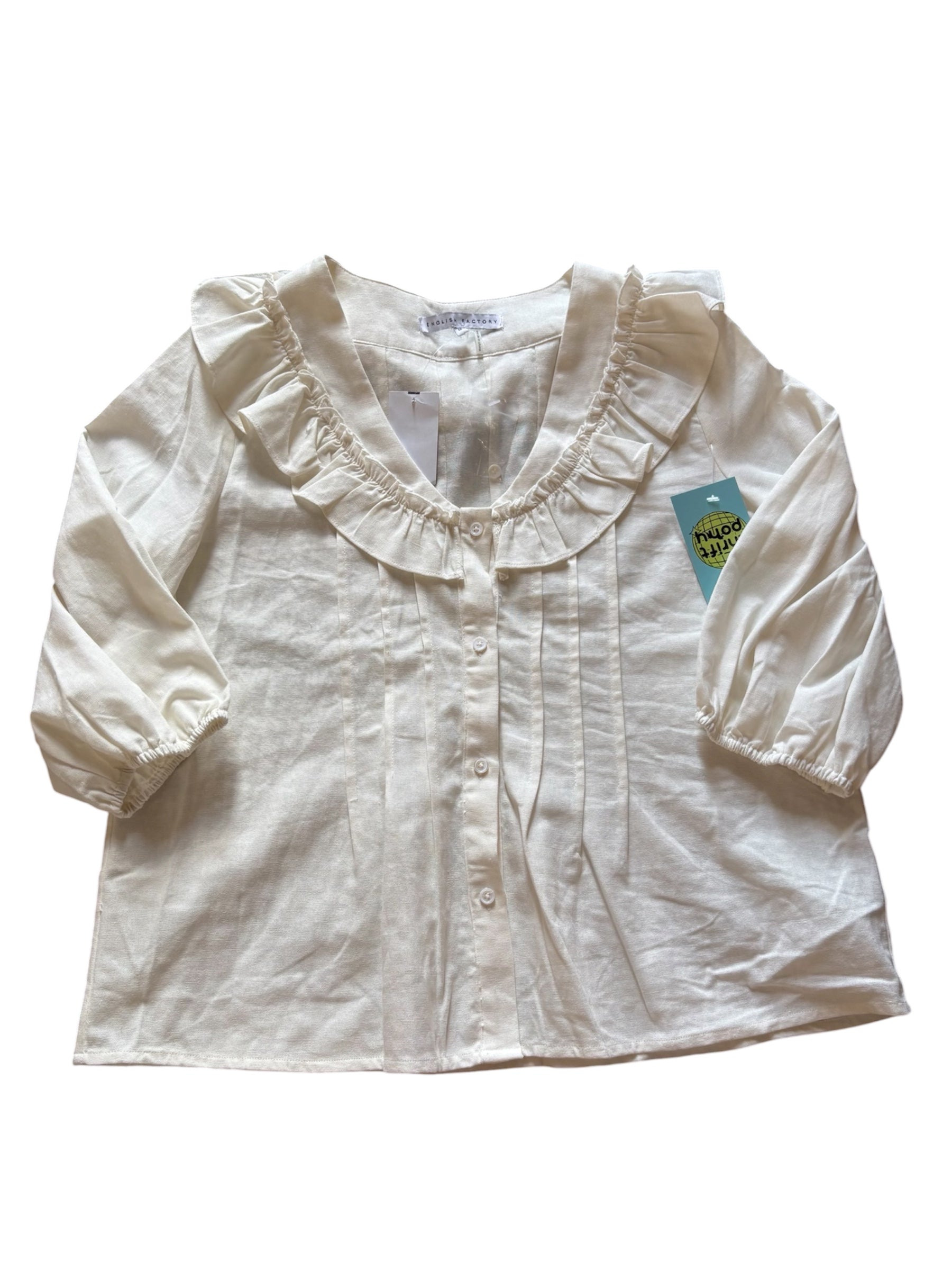 Cream English factory Peter Pan ls, M
