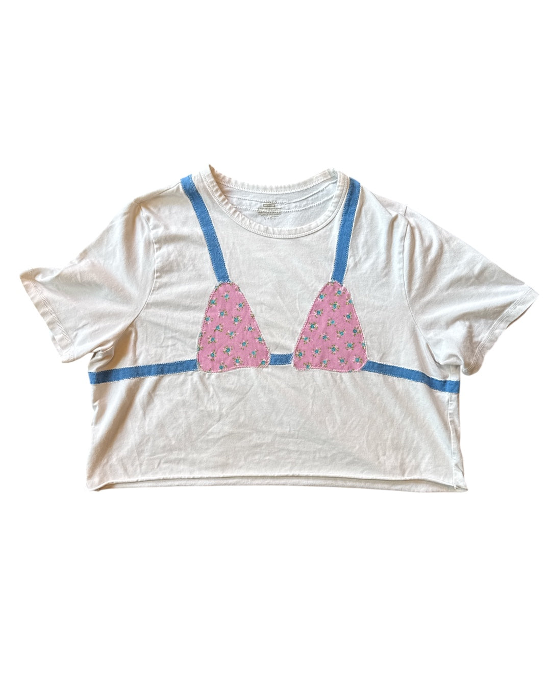white jones upcycled bikini top, xxl