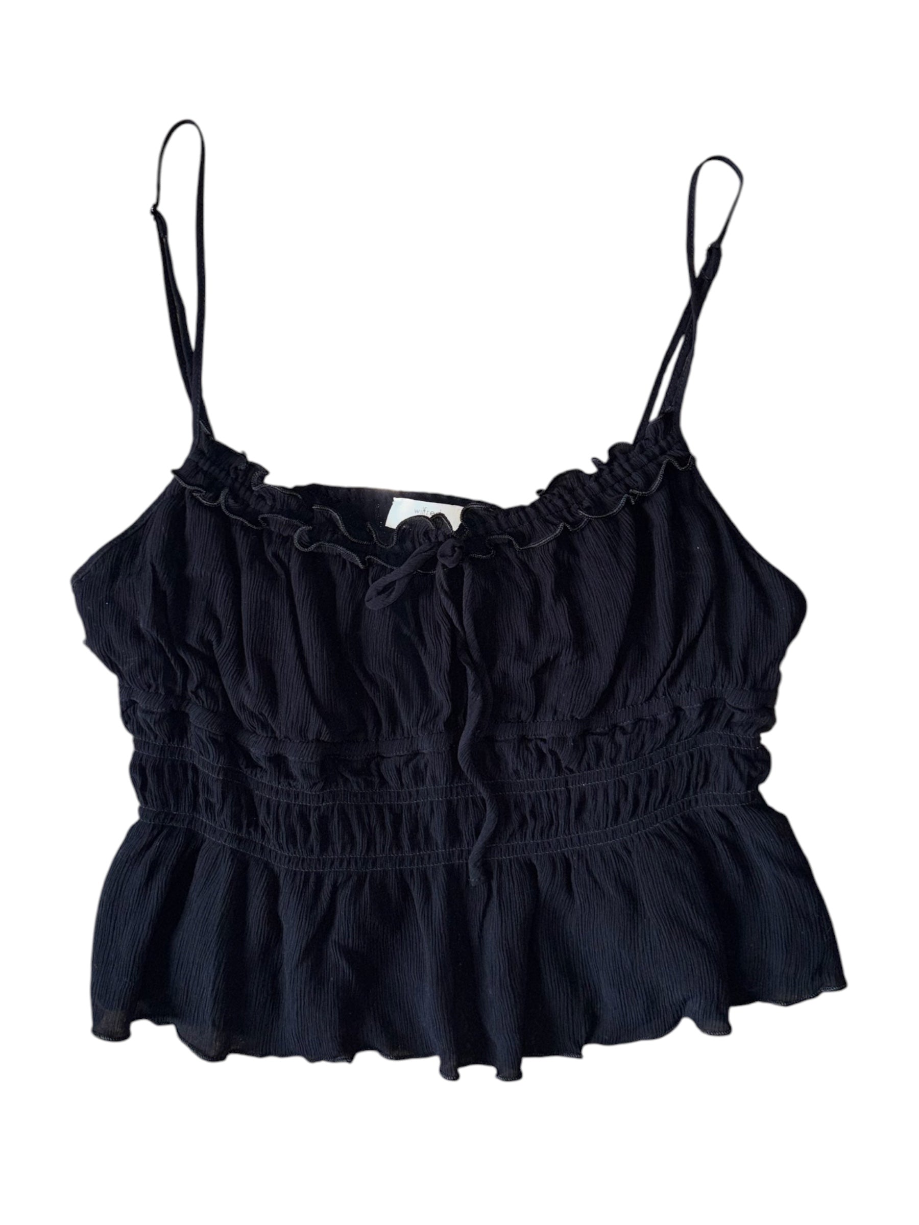 black wilfred tie front tank, m