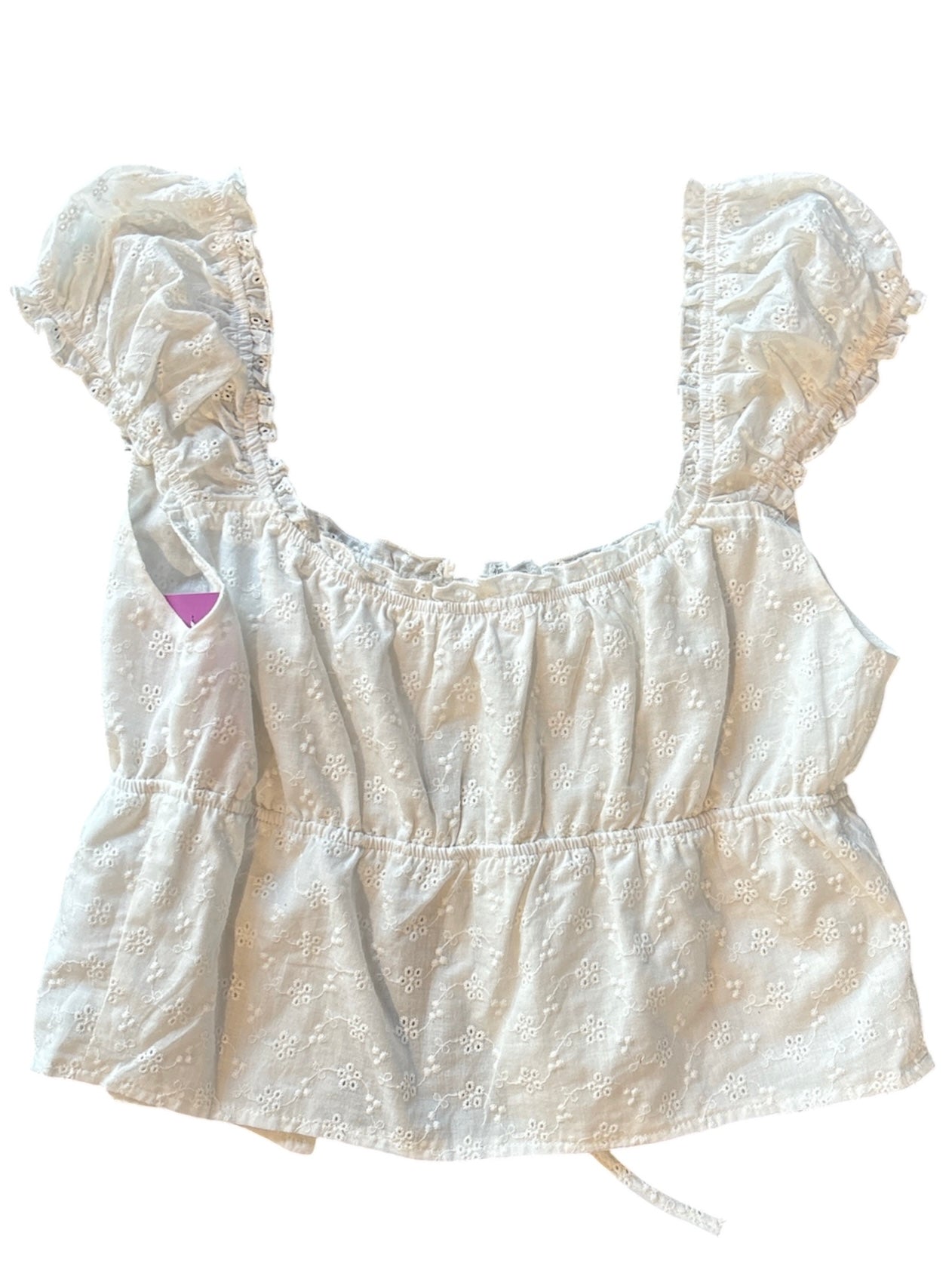 white Lelis eyelet top, M
