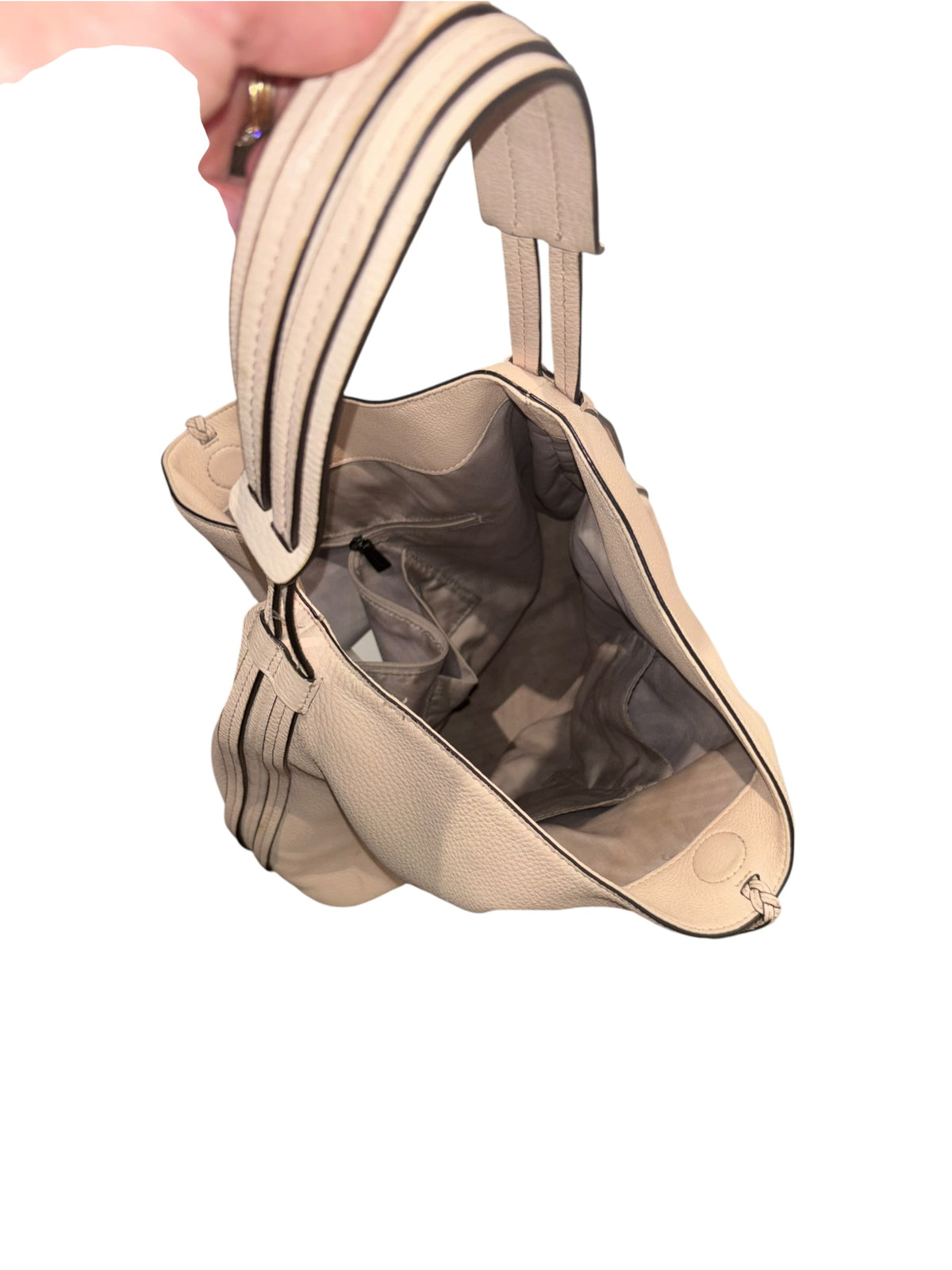 light pink Rebecca minkoff leather tassel bag