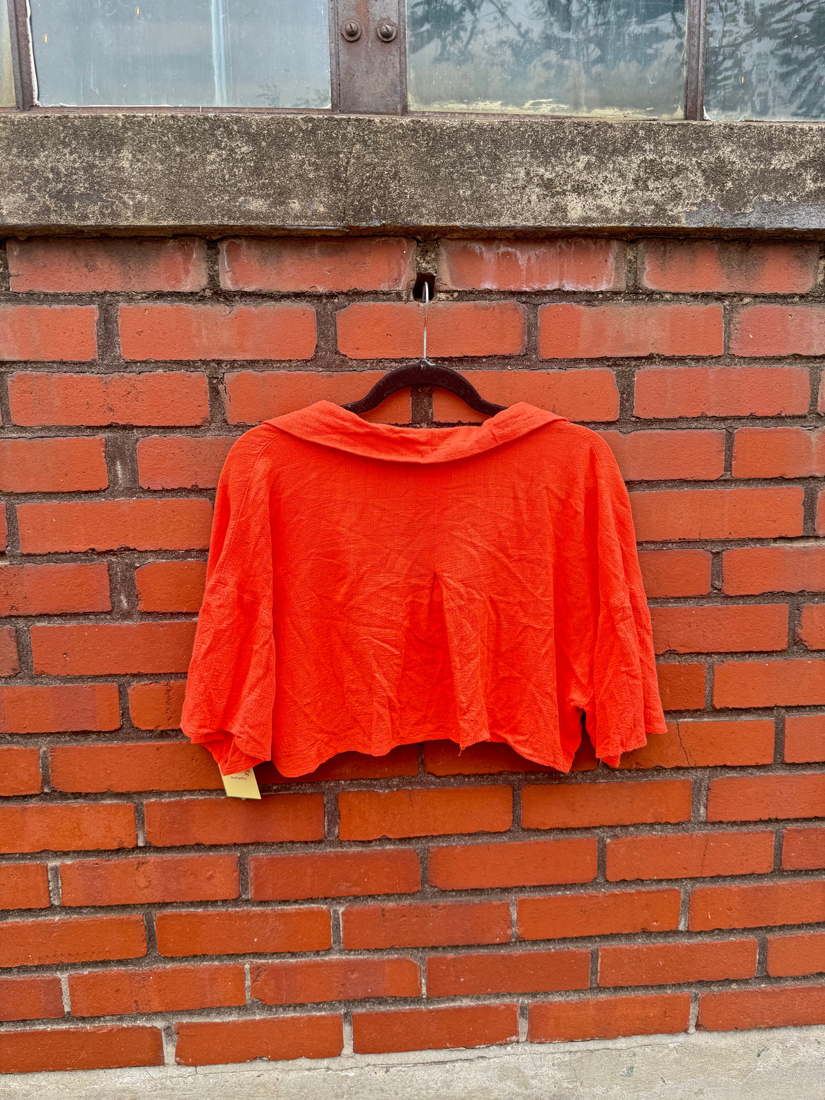 Orange Acoa Cropped button up ss, L