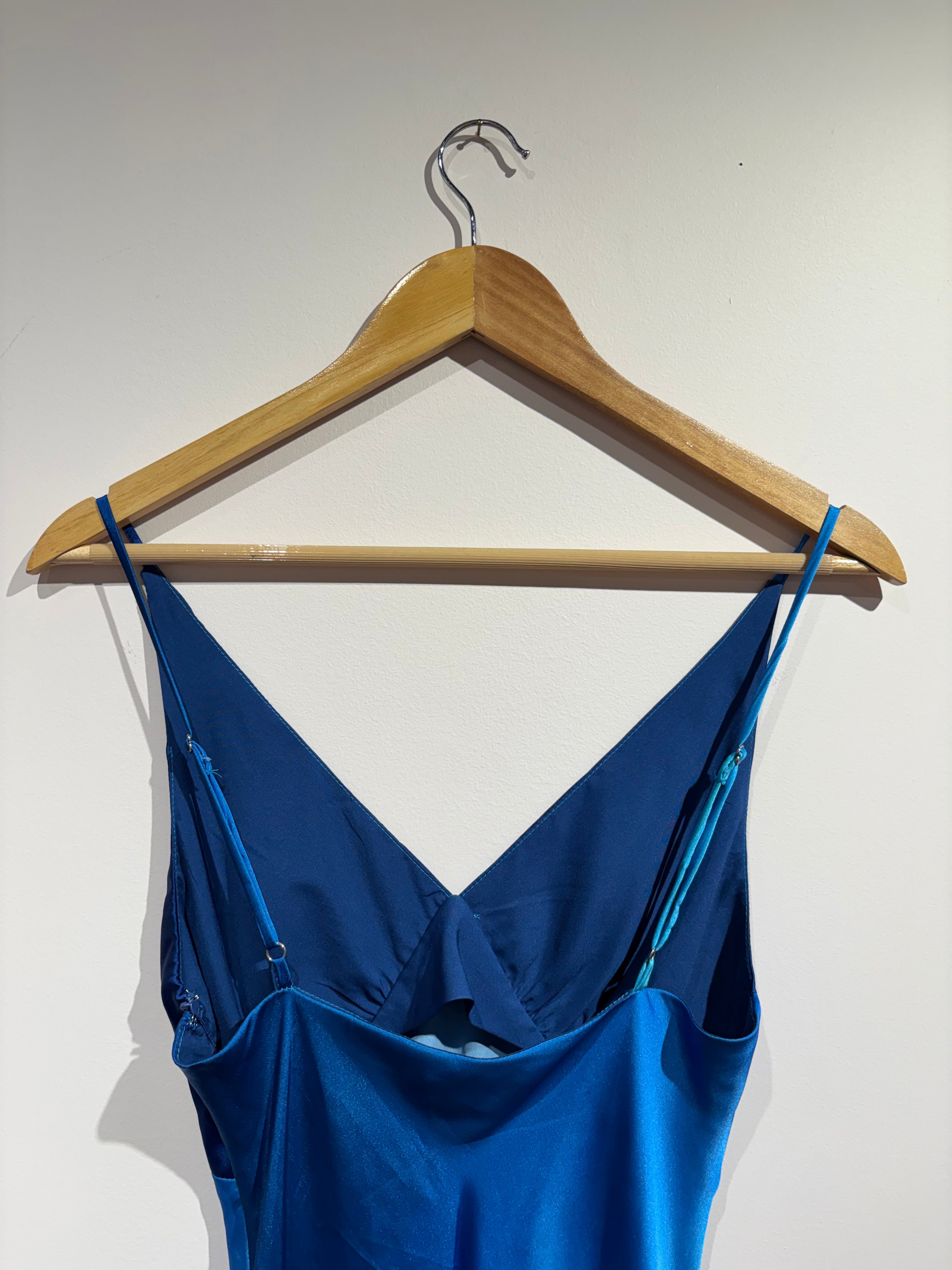 blue 12th tribe ombre slip maxi dress, small