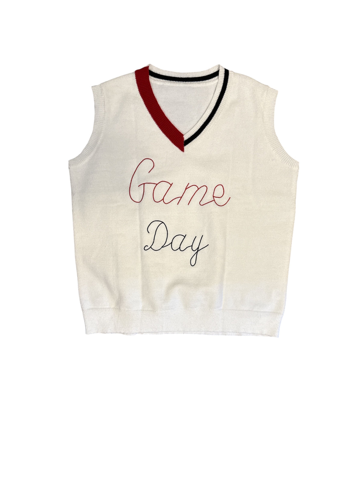White Game Day Sweater Vest, XL