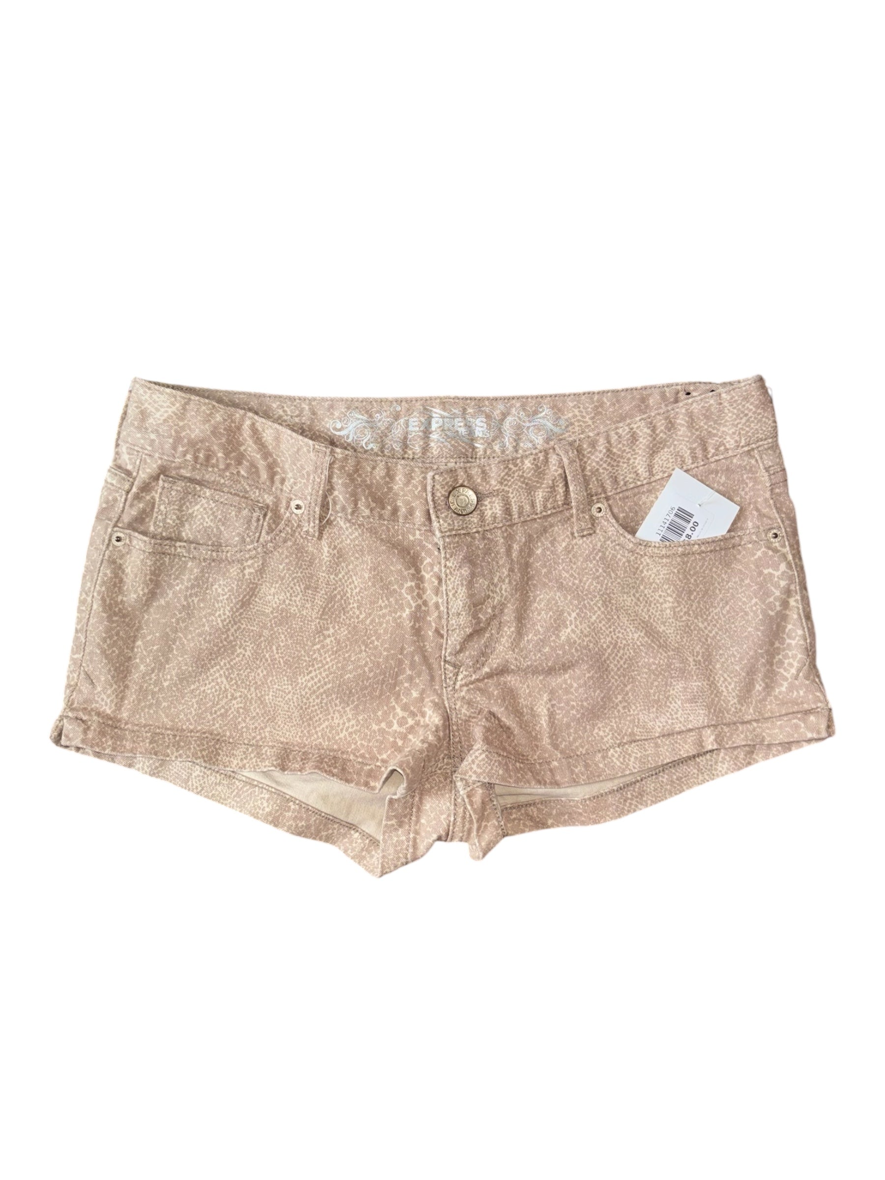 brown express snakeprint jean shrots, 8