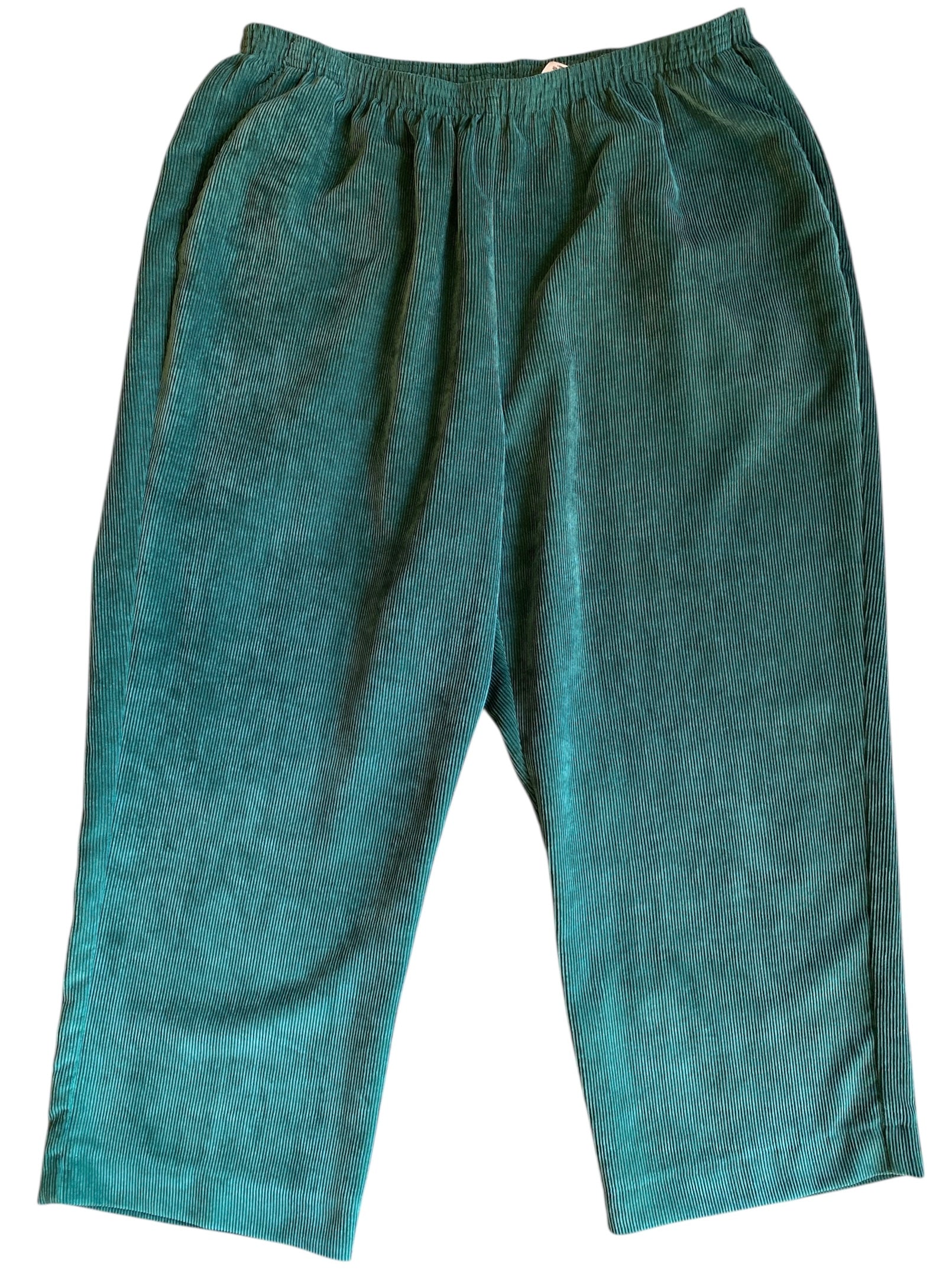 green alfred dunner cord pull on pants, 20w