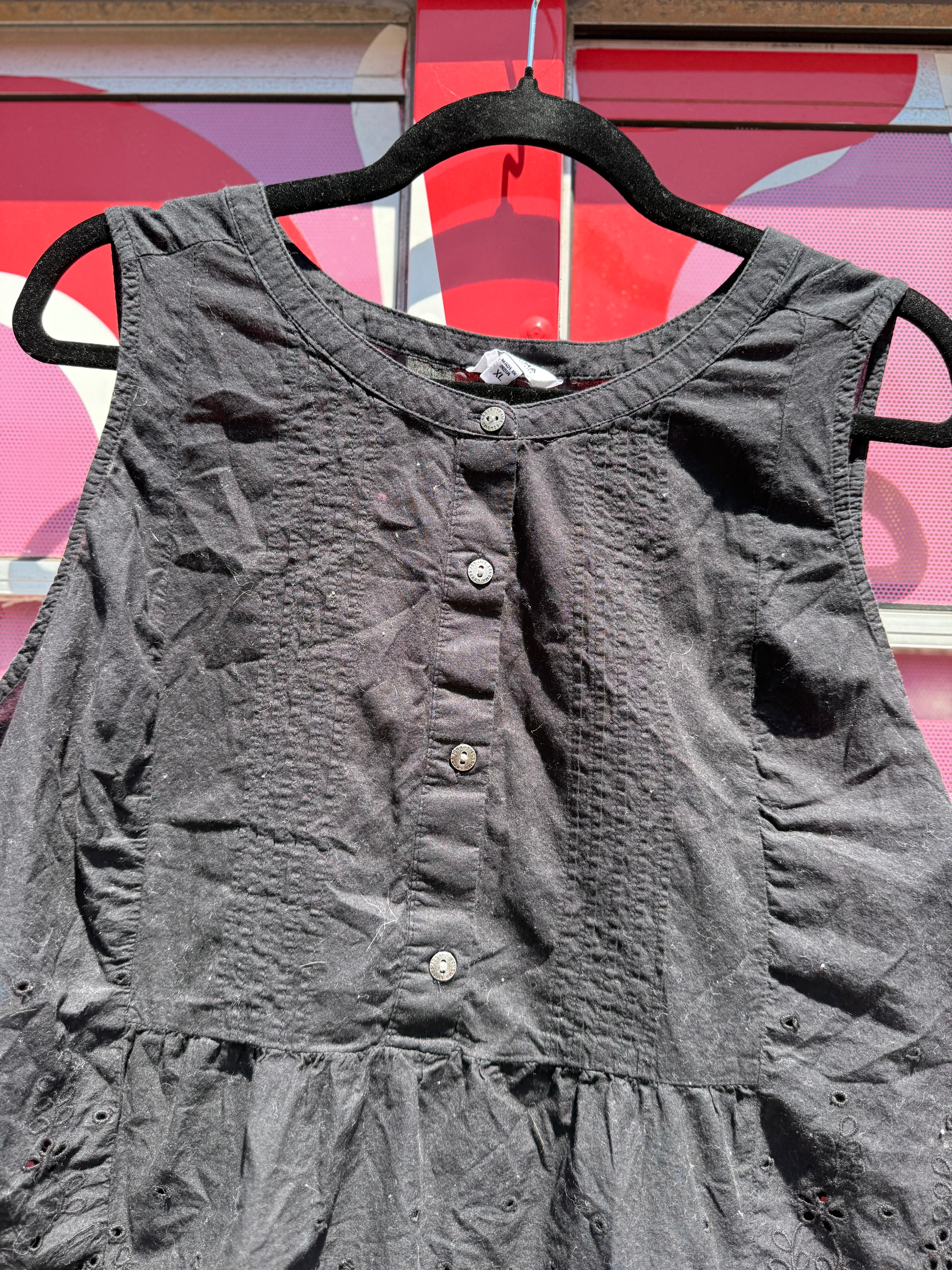 Black Sonoma Eyelet button down tank, XL