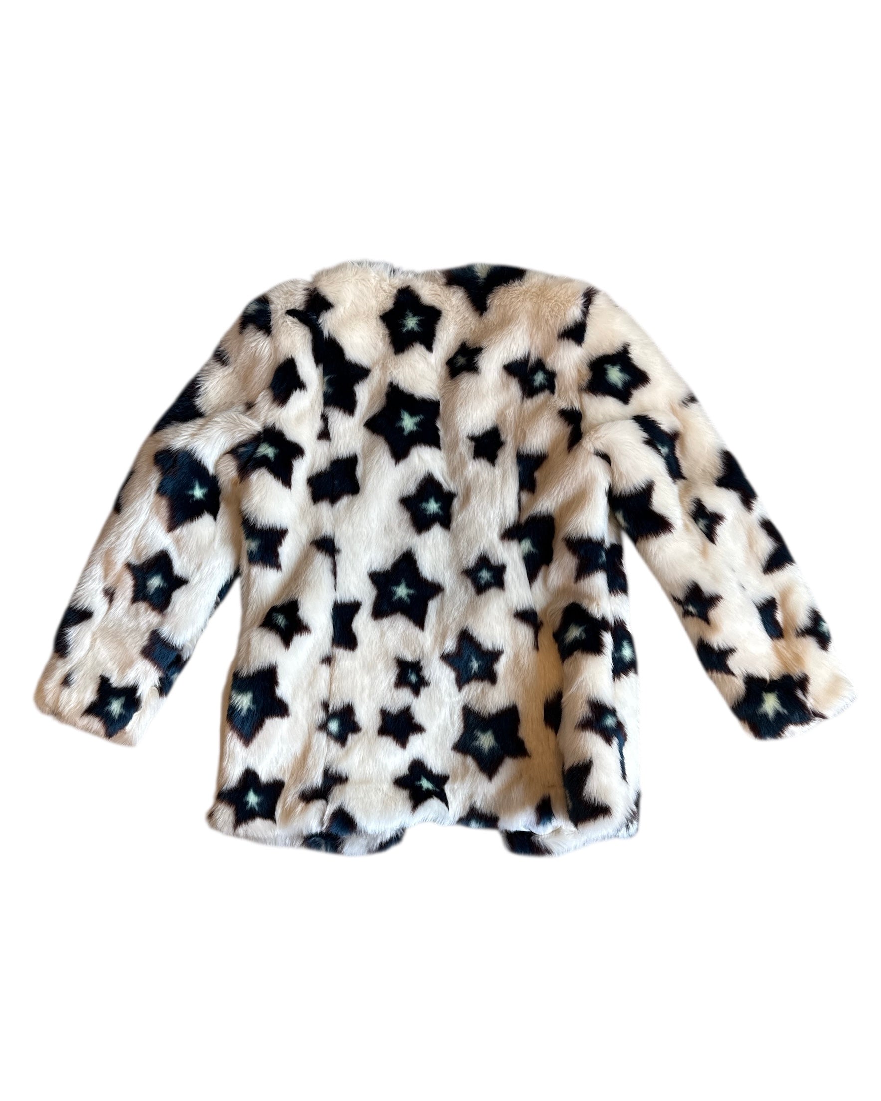 white black nasty gal nwt star fur jacket, s