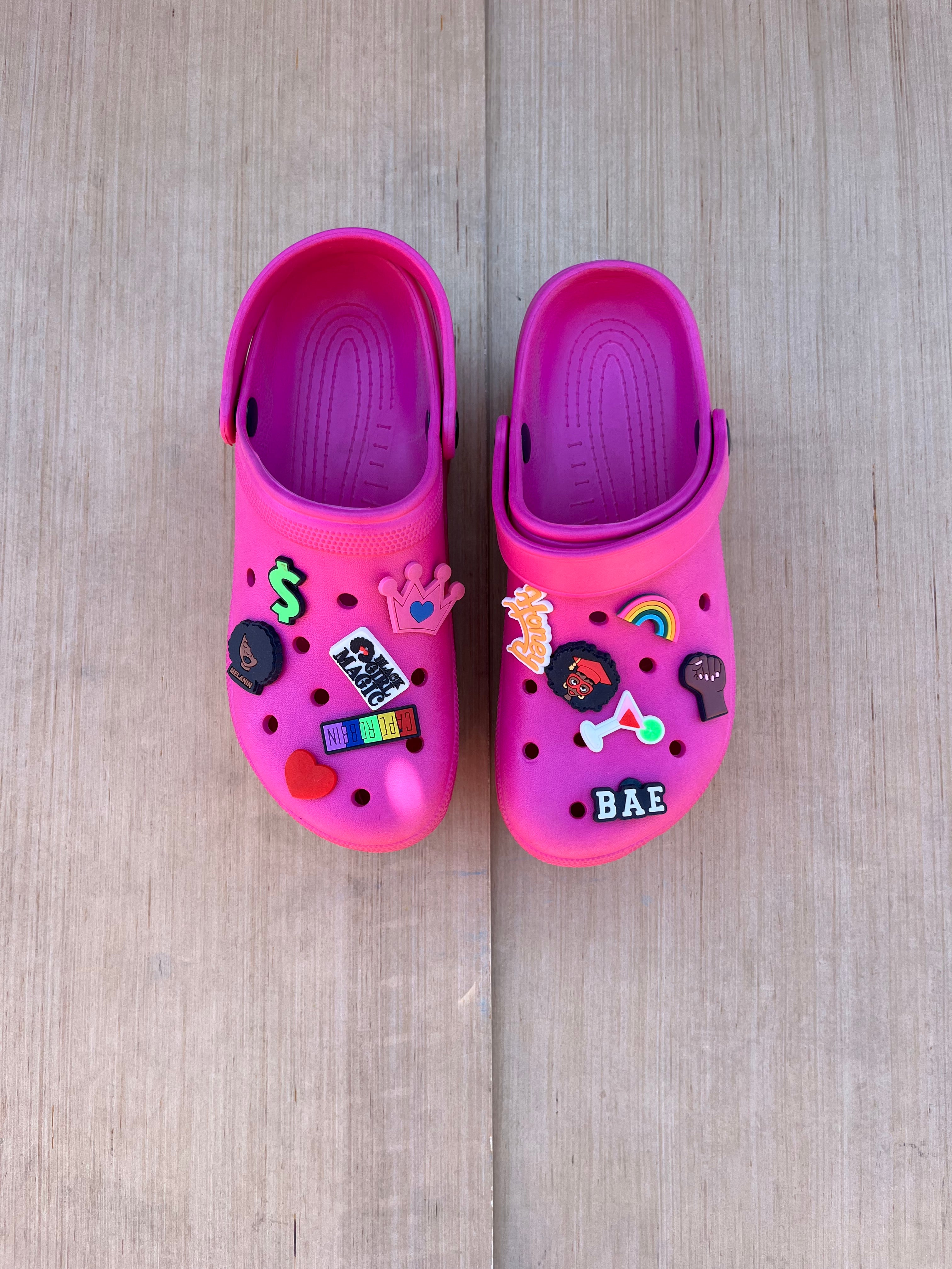 pink croc platform crocs, 37