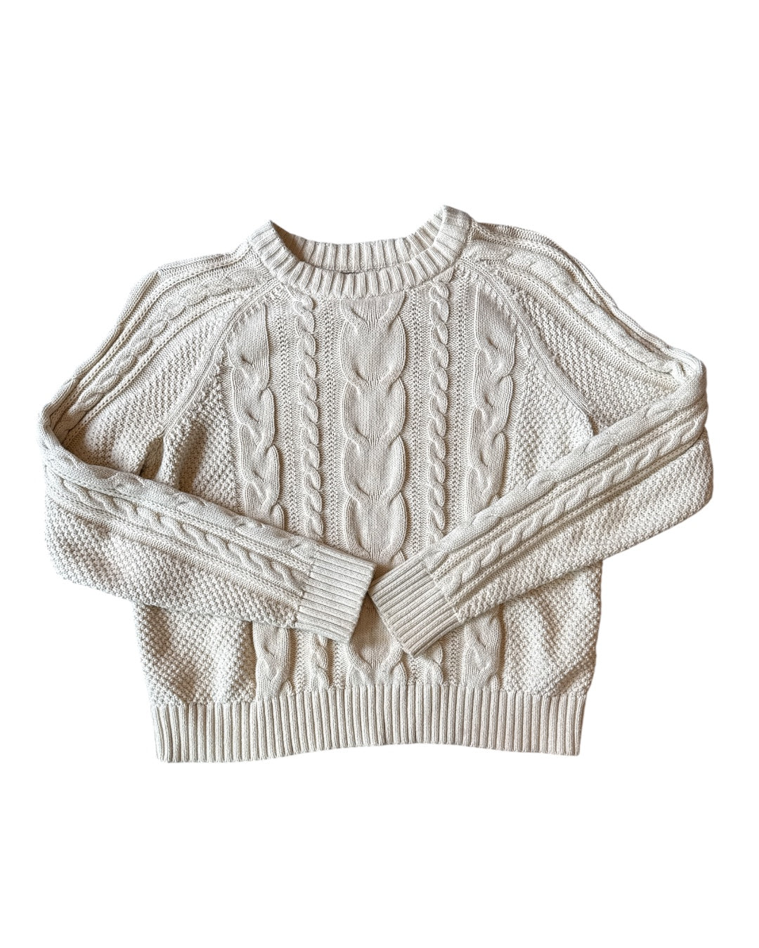 beige gap cable knit sweater, s