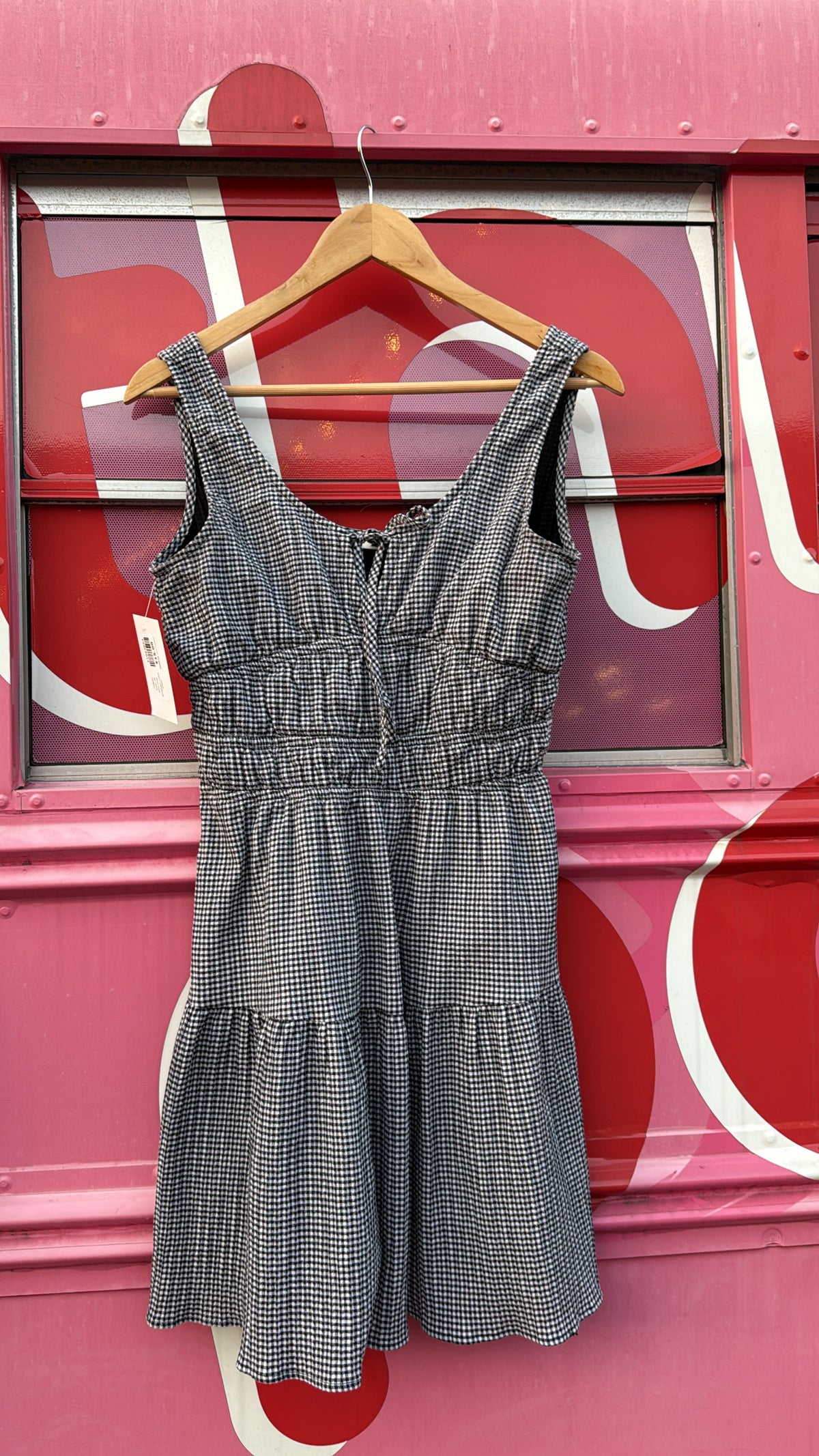 black white needii gingham cutie dress, M