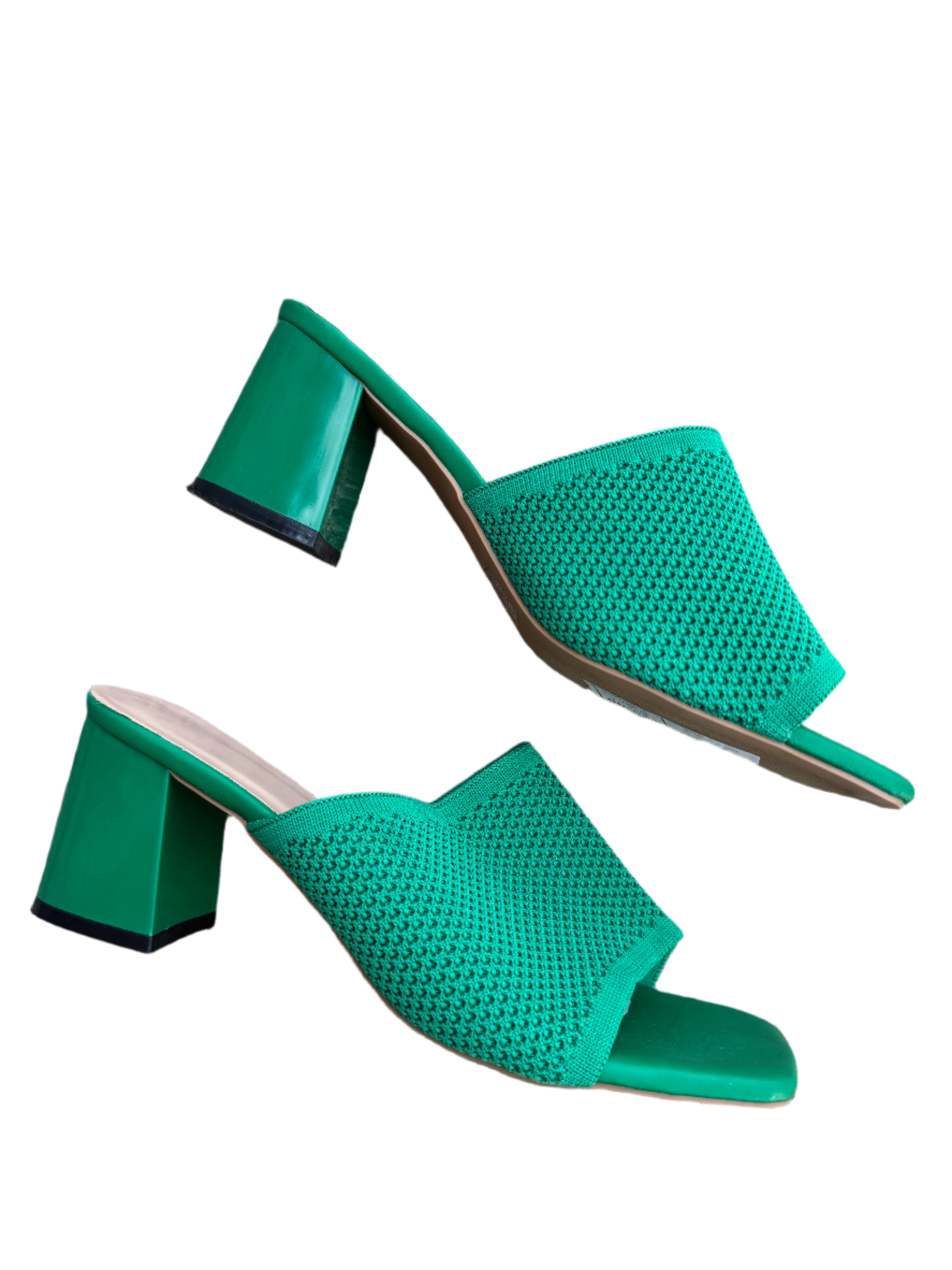 Green Mesh mules, 39