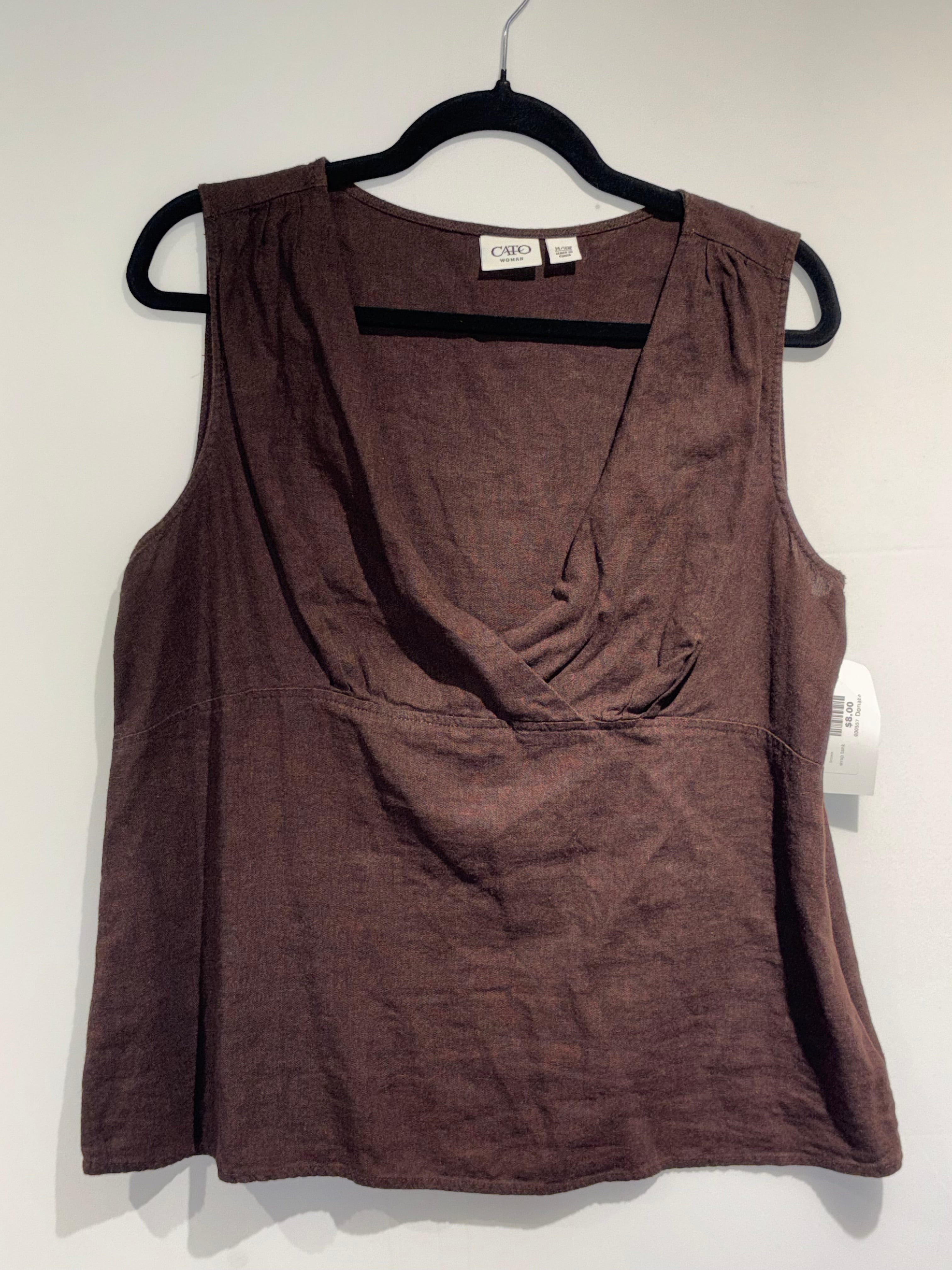 brown cato wrap tank, 14/16