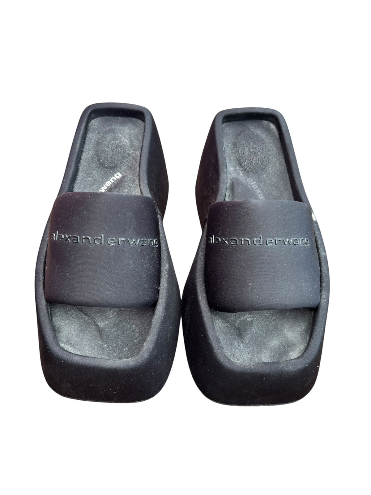 black alexander wang cool platform sandals, 7/7.5