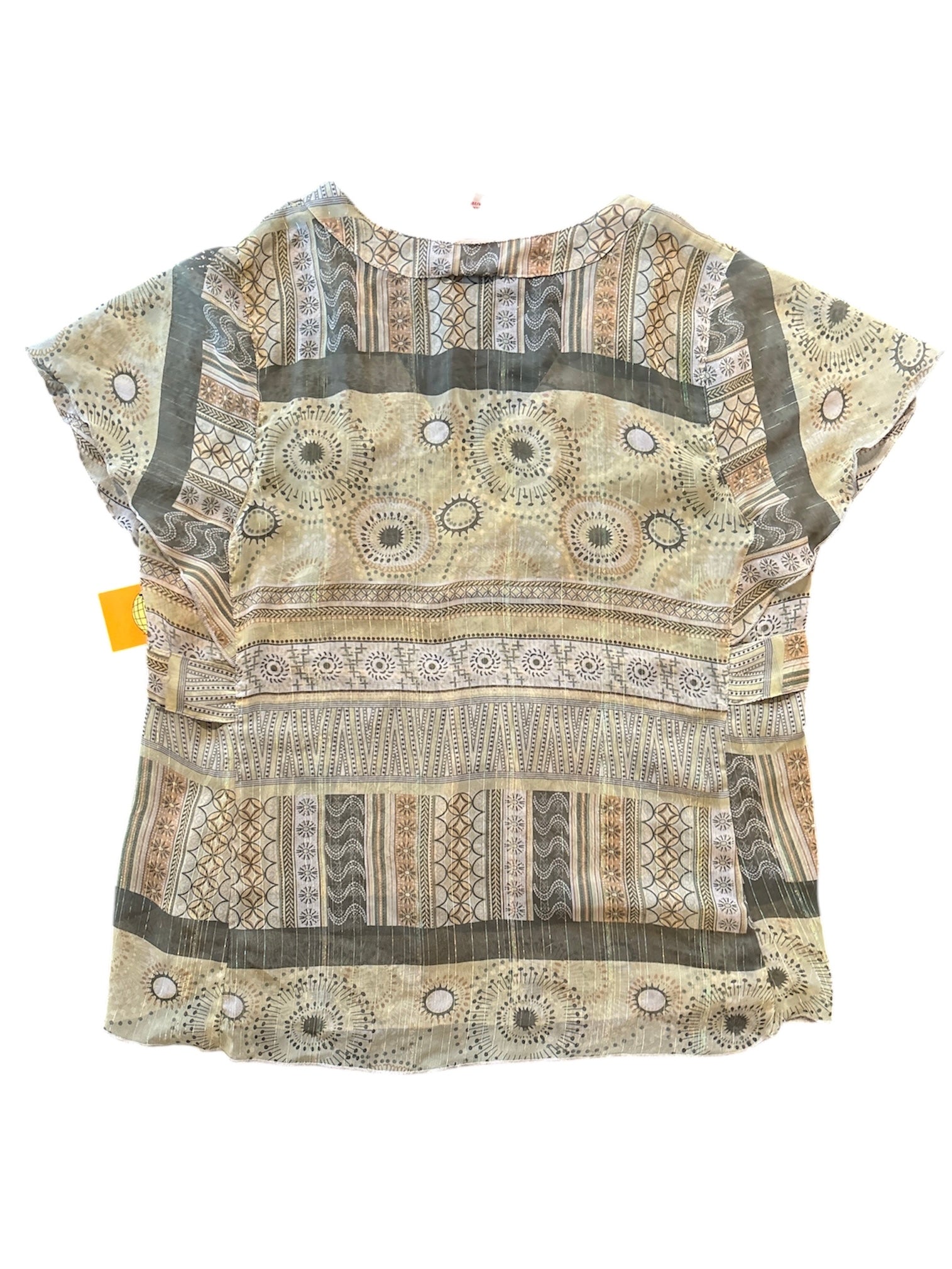 Green Faded glory Sheer patterned blouse, 18/20