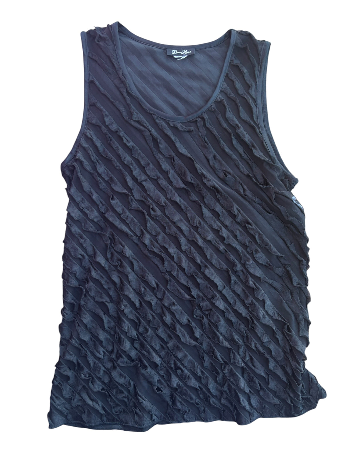 black brittany black ruffly tank, L