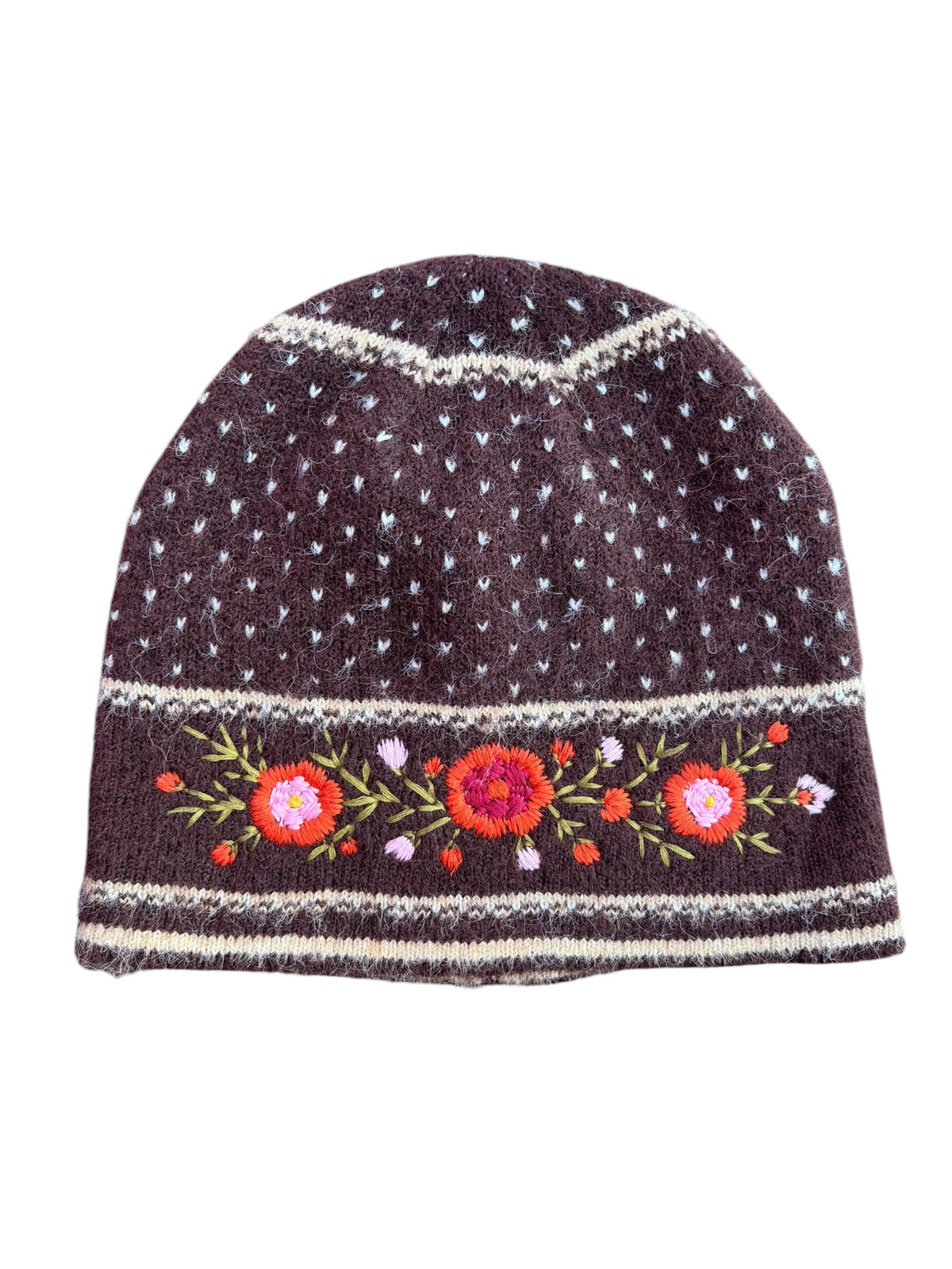 brown orange pink cute fall beanie