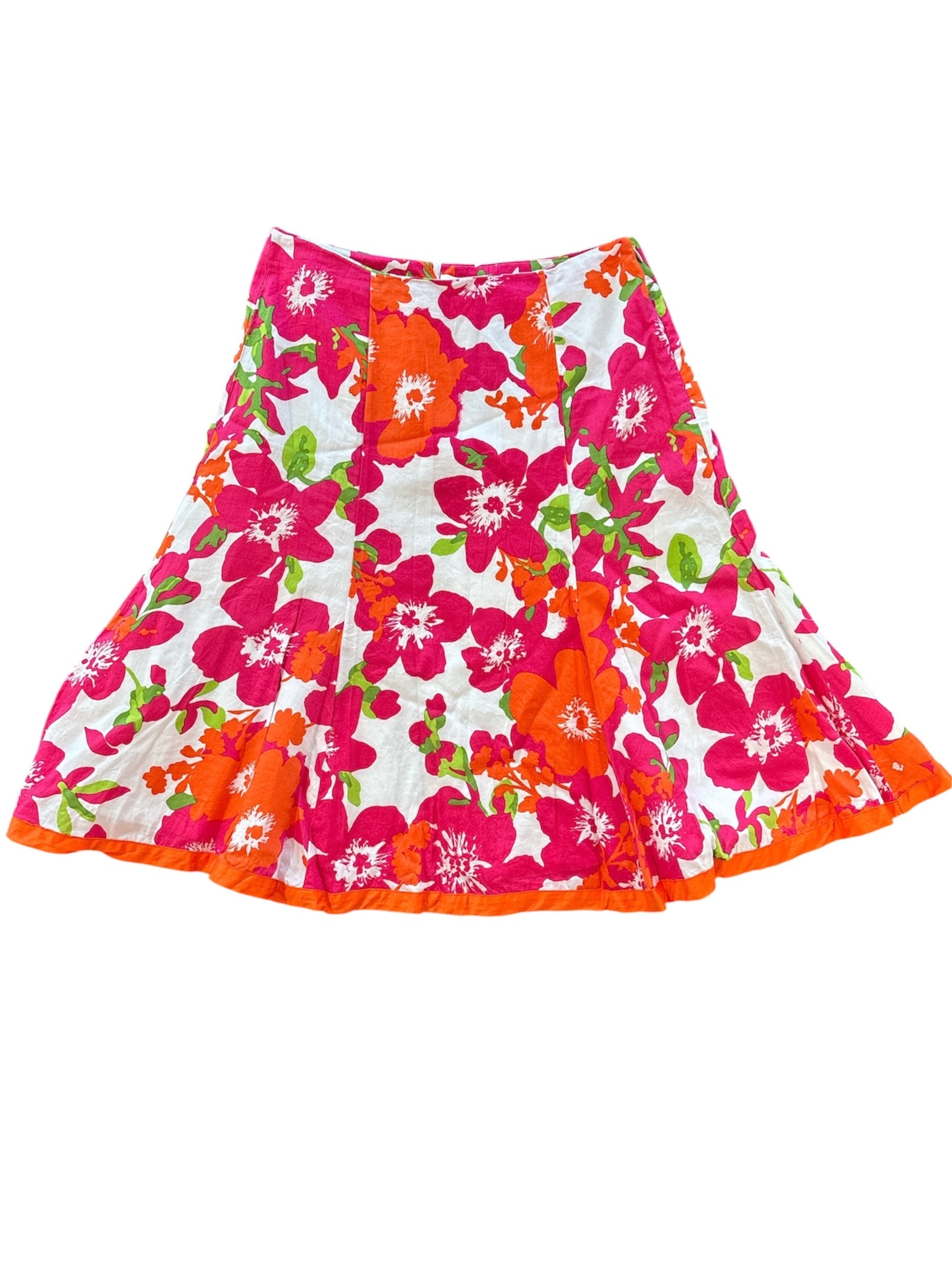 pink green orange cato floral midi skirt, 6