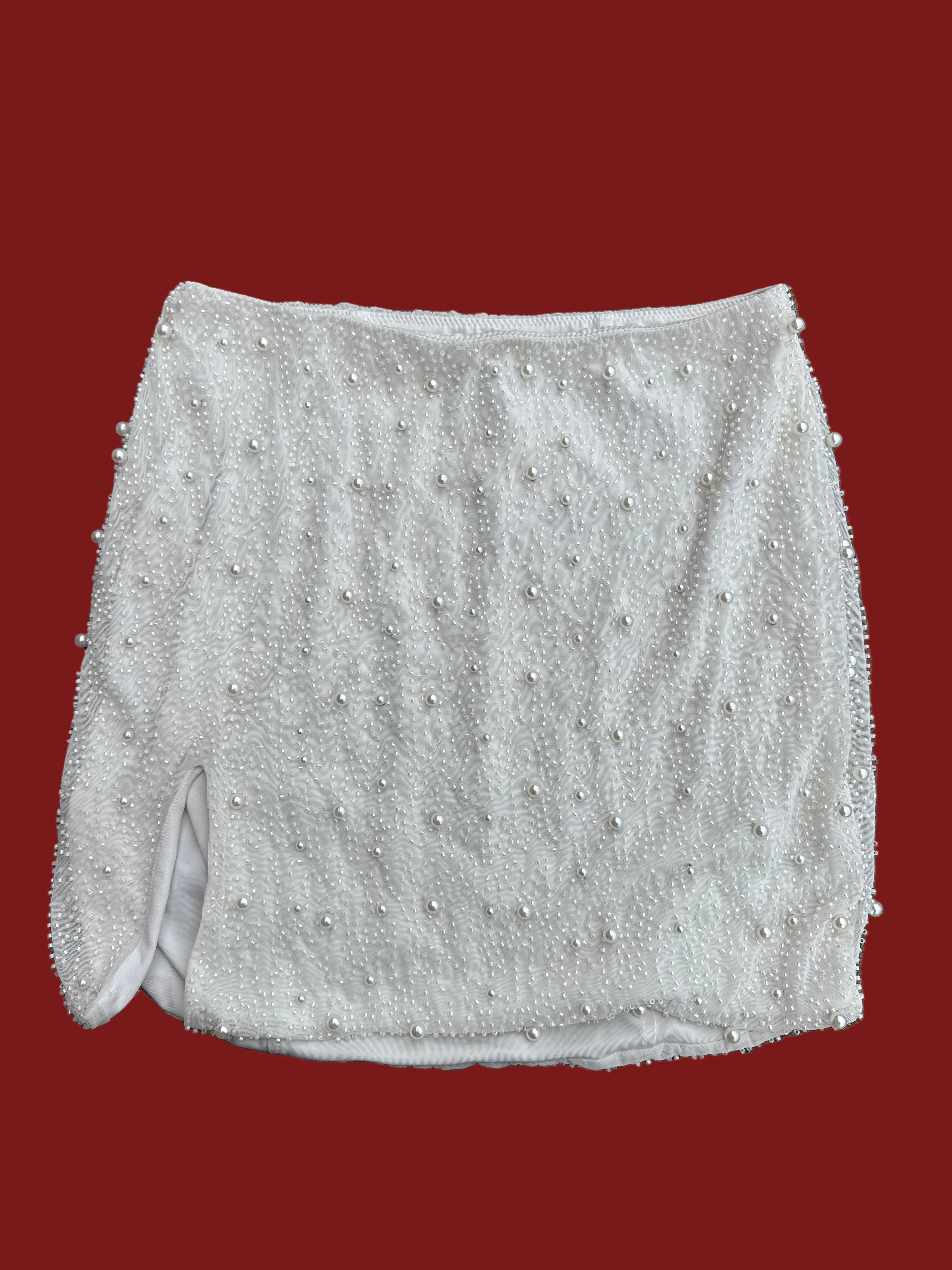 white oh polly pearl skirt, 4