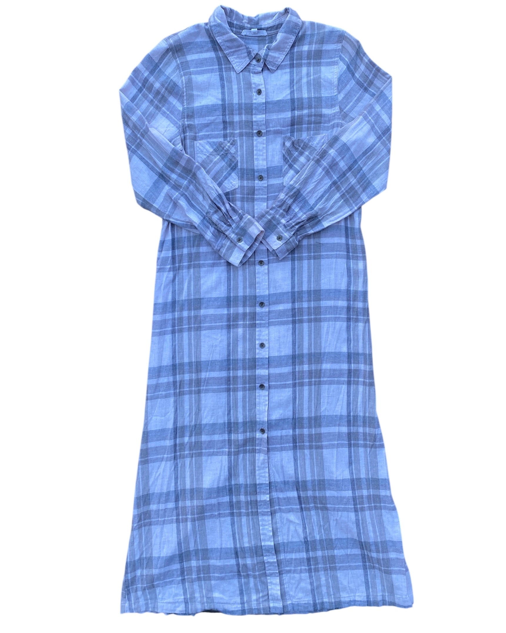 Gray white Splendid Plaid Flannel dress, S