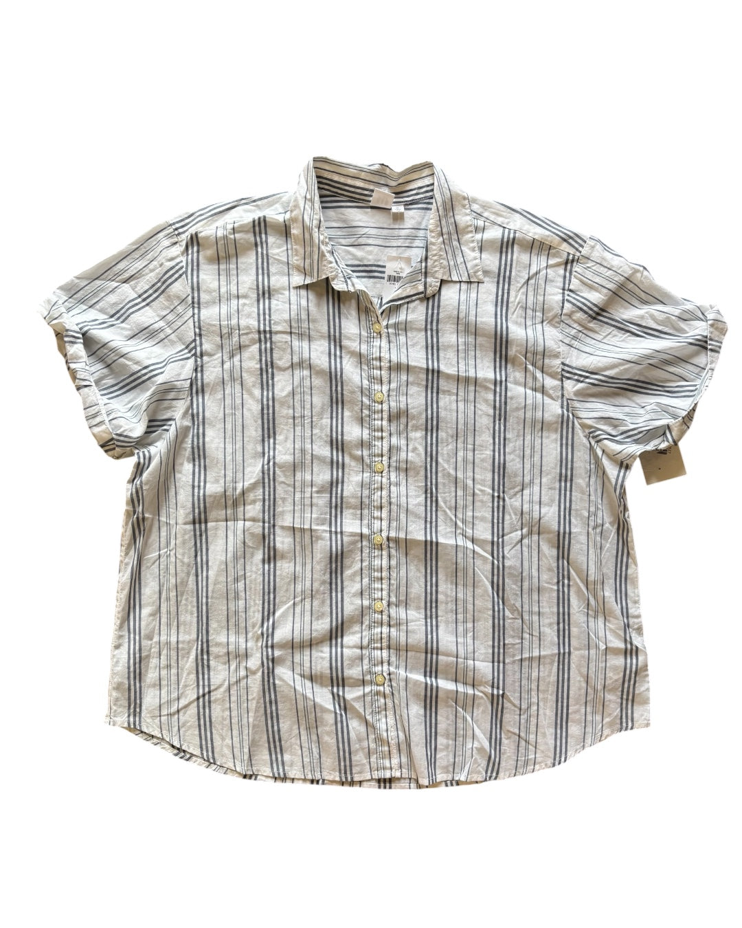 Blue white Gap Striped ss button up, XL