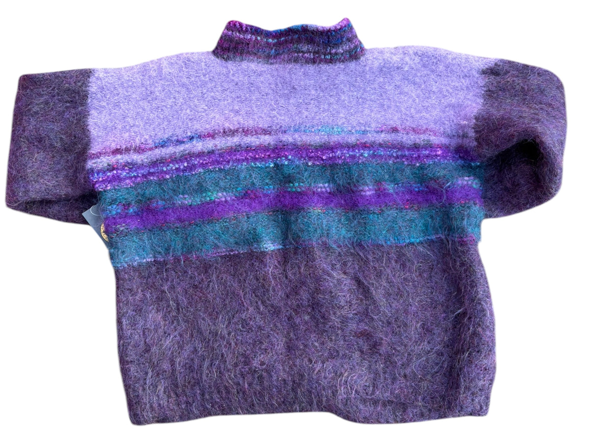 purple multi vtg sheep landscape sweater